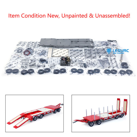 LESU A0049 1/14 Metal RC Trailer KIT Hydraulic Lifting Tailboard Rear Support Legs 2CH Valve for DIY Tractor Truck Lorry Loader