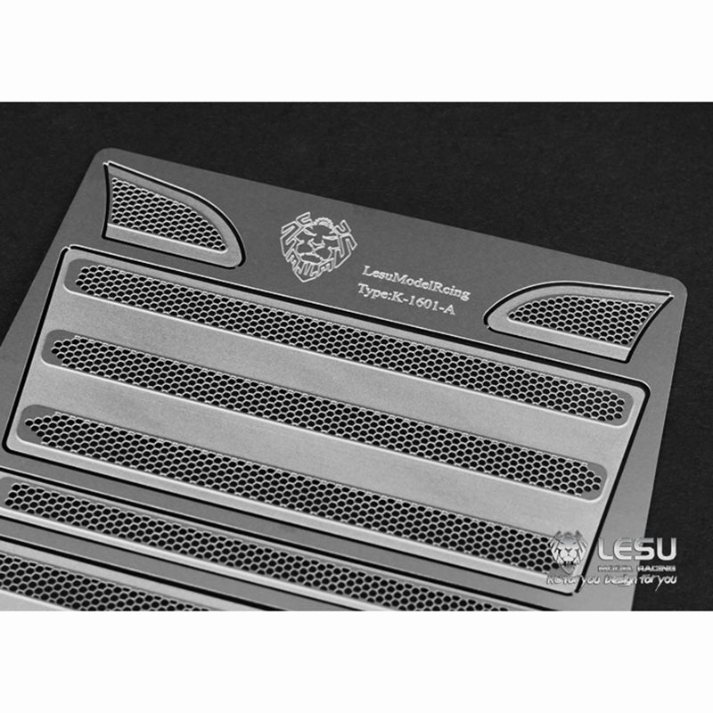LESU Metal Front Grid Fence Honeycomb Square Grille for 1/14 Scale RC Tractor Truck Remote Control Model DIY Ornament Accessories