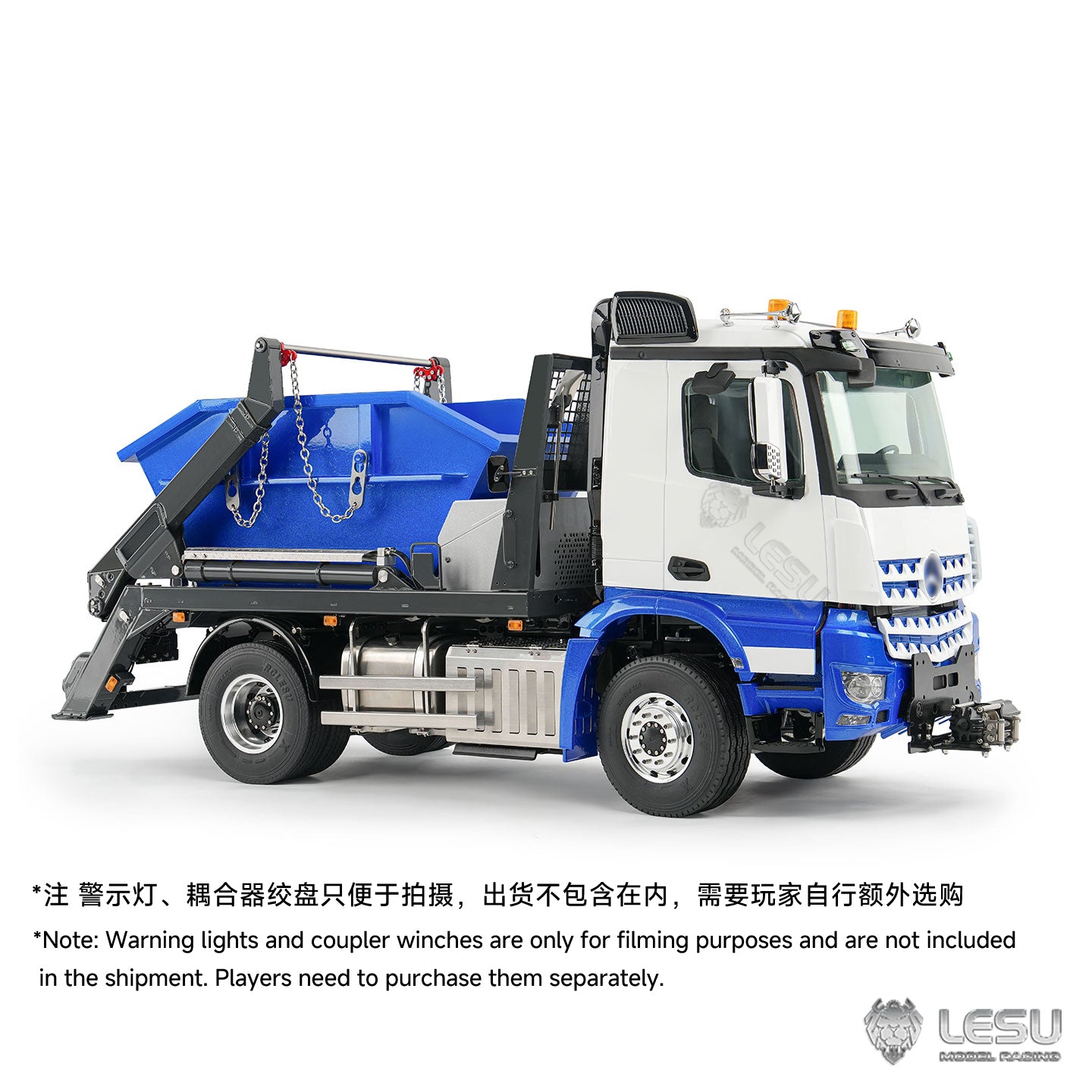 LESU 1/14 4X4 Skip Loader 3Speed 3363 MetalChassisRC Hydraulic Swing Arm Garbage Dump Truck Light Sound Hub Reduction Axle
