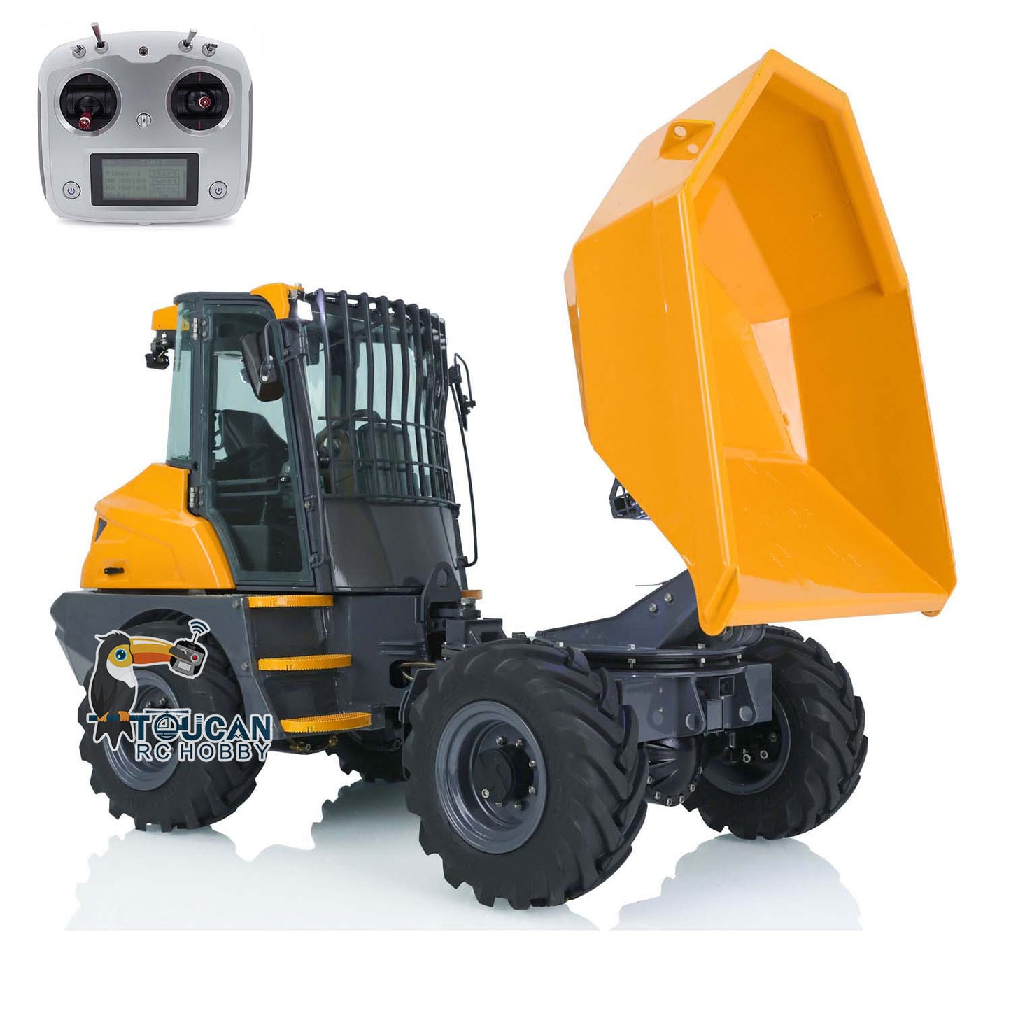 LESU 1/14 Scale AOUE 6MDX Metal Remote Controlled Hydraulic Articulated Dumper Truck 4X4 Tipper Car Construction Vehicle Motor