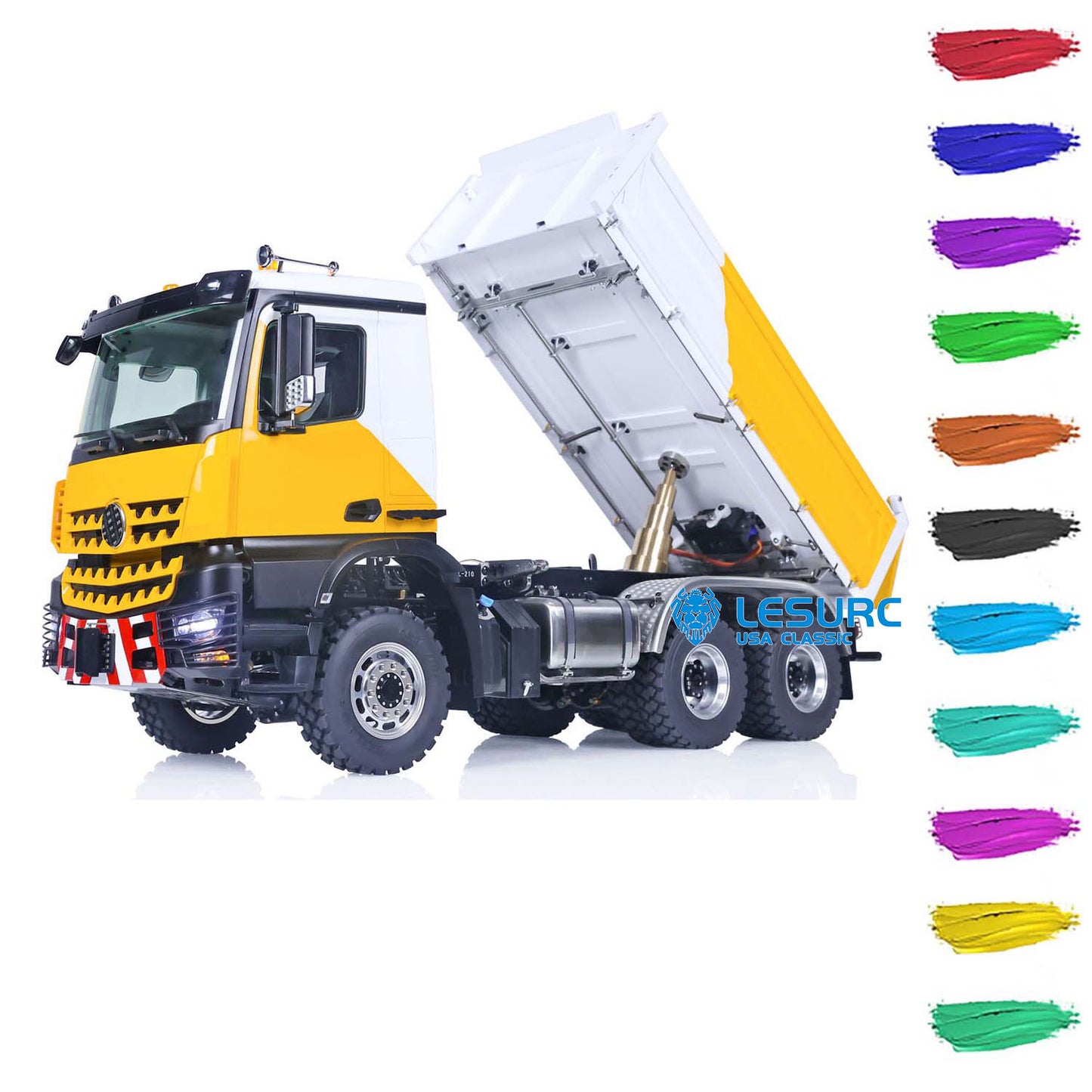 LESU 1/14 6x6 RC Hydraulic Dumper Truck 3-Axle Remote Controlled Tipper Eletrci Car Emulated Model Painted Assembled DIY