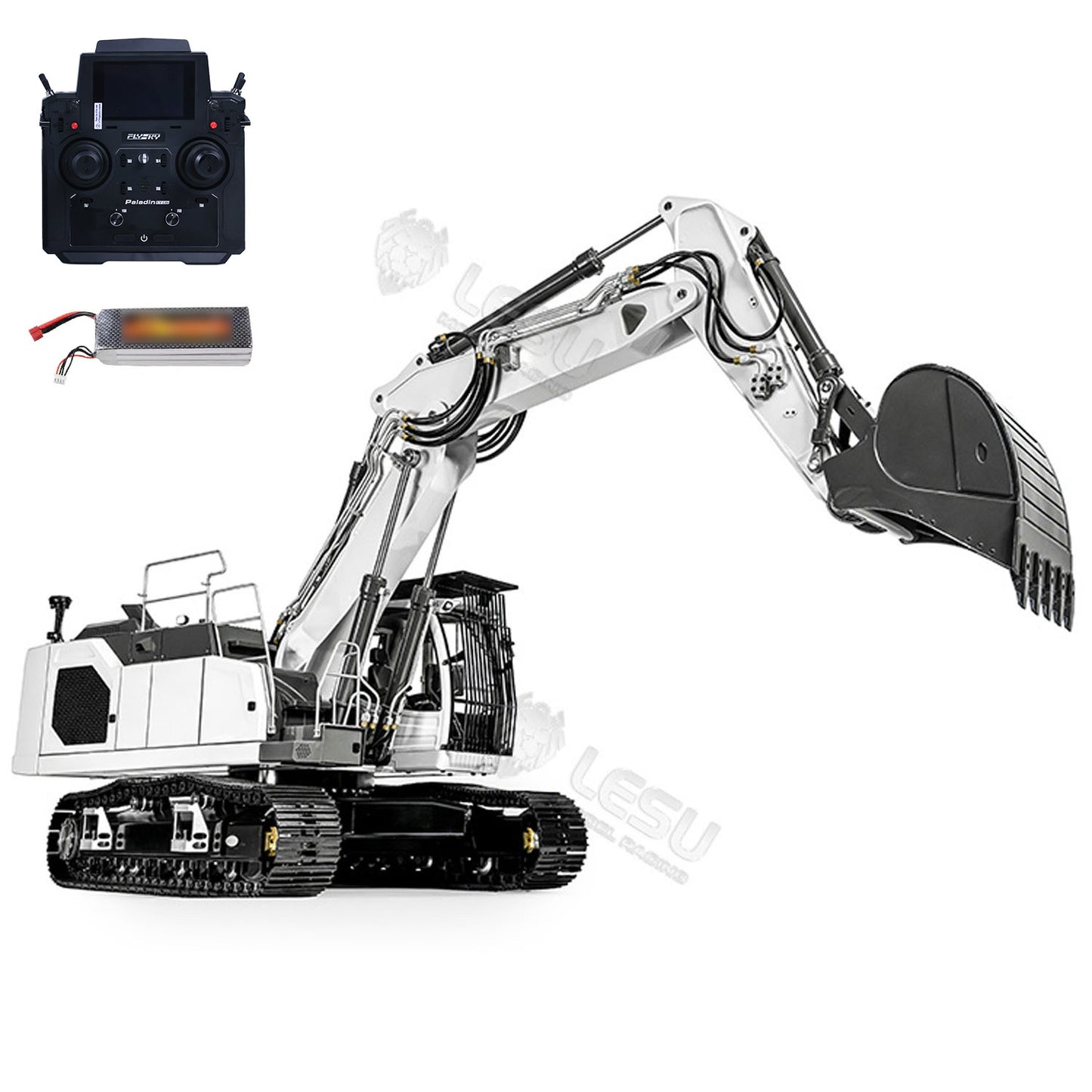 LESU 1/14 3-arm LR945 RC Hydraulic Excavator Remote Control Digger Model KIT/PNP/RTR Versions Light System Motor Servo ESC