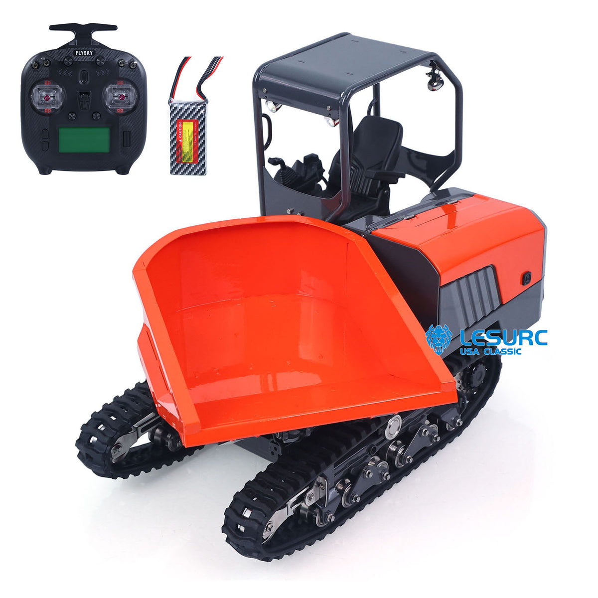 11.11 Flash Sale LESU Metal 1/14 Hydraulic Remote Control Tracked Dumper KC300HR-5 RC Tipper Model Light Sound System FlySky Radio