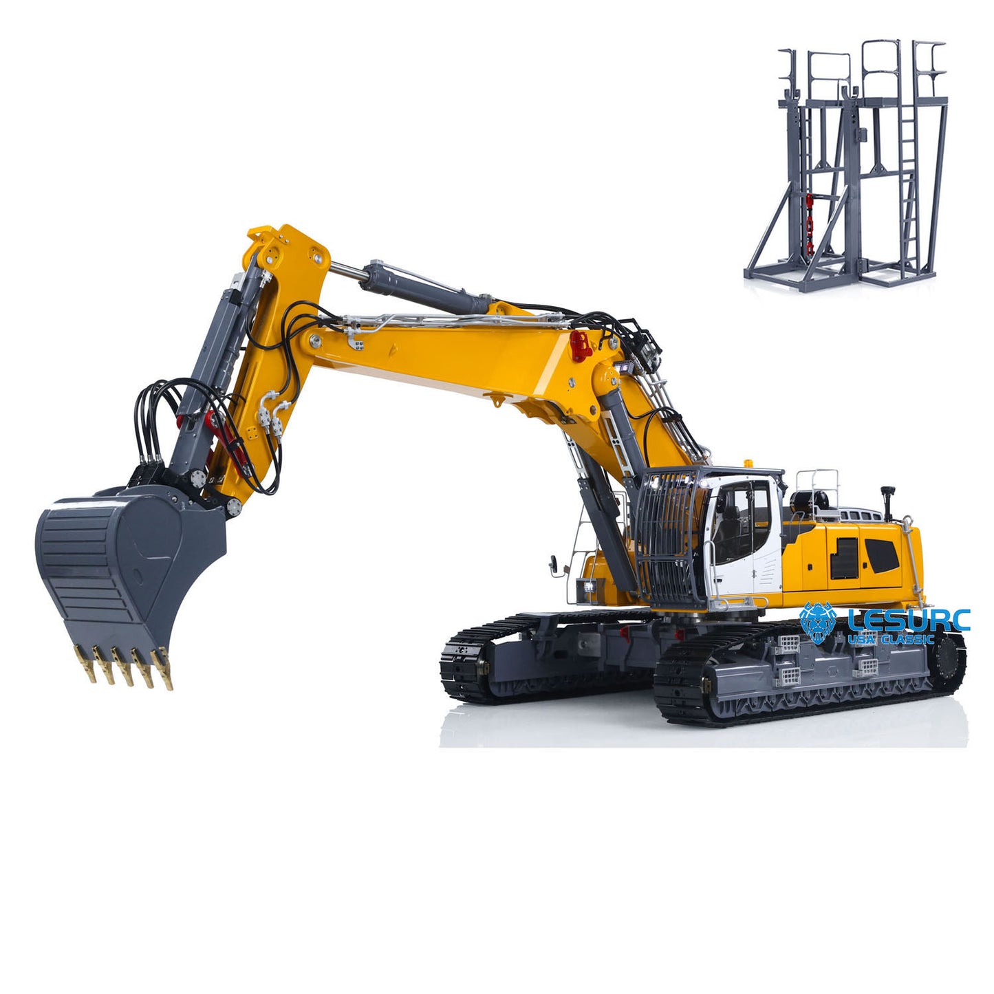 Metal LESU Aoue LR960 Finished Heavy Digger 1/14 RC Full Hydraulic Excavator Construction Vehicle Model Pump 13CH Valve Lights