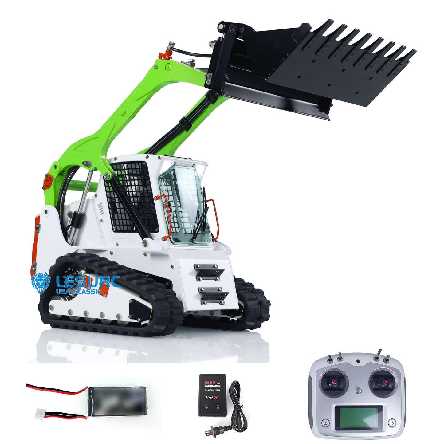 LESU AoueLT5 1/14 Stainless Steel Hydraulic RC Skid-Steer Loader B0008 with Light Sound System for Construction Vehicle Model Enthusiast