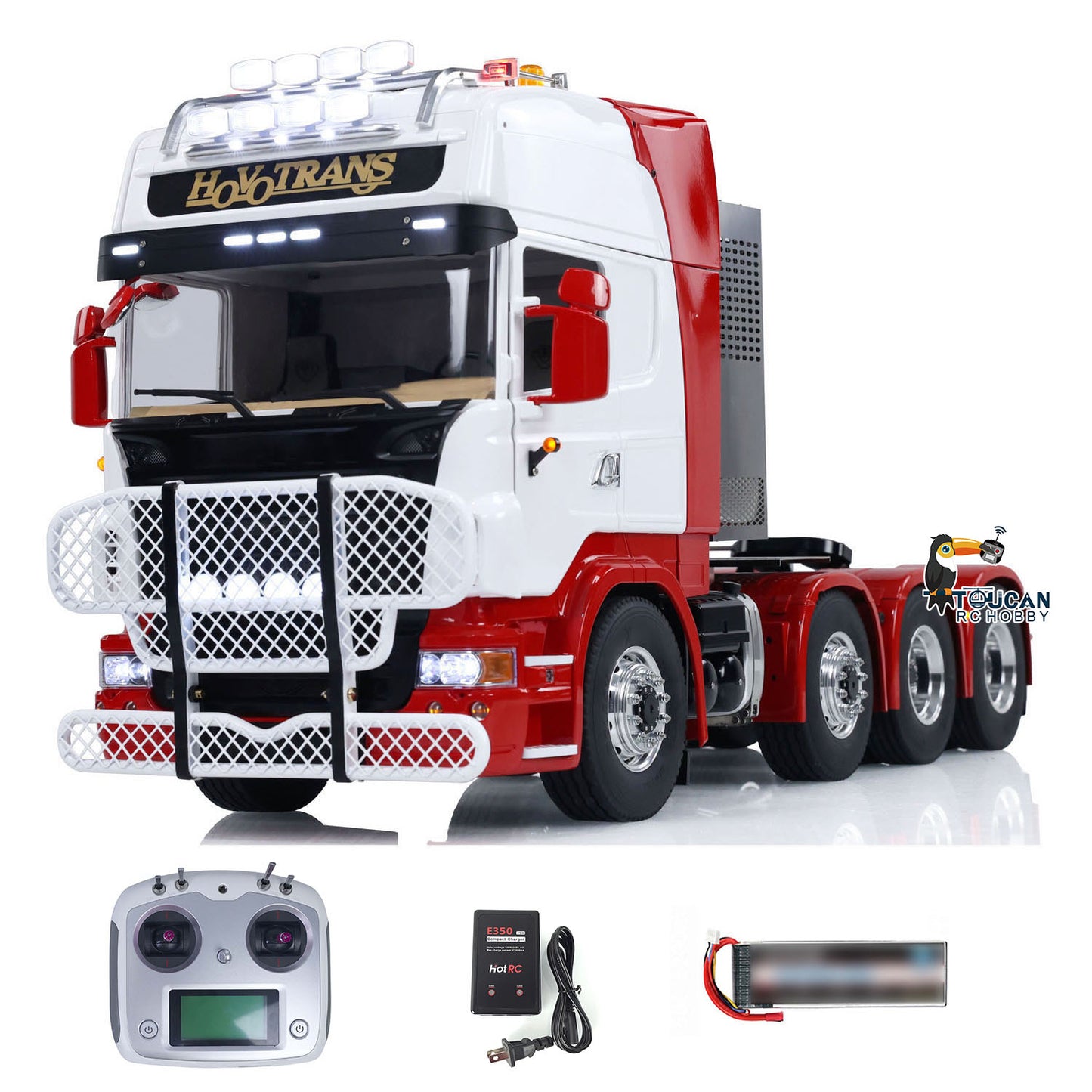 1/14 RC Tractor Truck Radio Control Car LESU 8X8 Metal Chassis Model 2-speed Transmission Light Sound