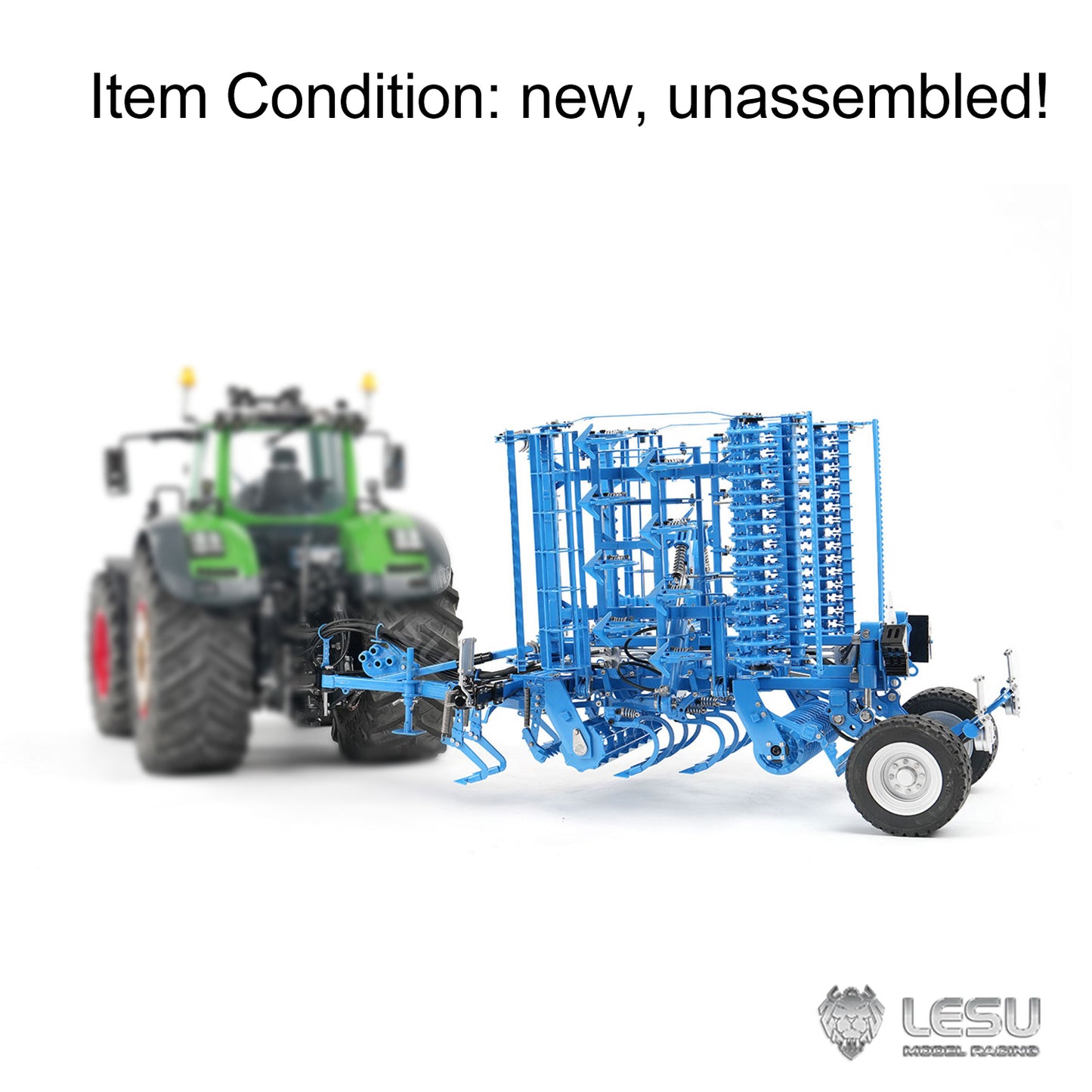 IN Stock LESU Metal 1/14 RC Tractor Truck AOUE 1050 4x4 Hydraulic Farm vehicle K500 Seedbed Pre-sowing Soil Preparation Planter Plough Light Sound