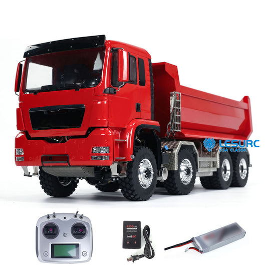 LESU 1/14 Hydraulic 8x8 RC Dumper Truck Tipper Car Painted Model I6S Remote Control 2-speed Transmission