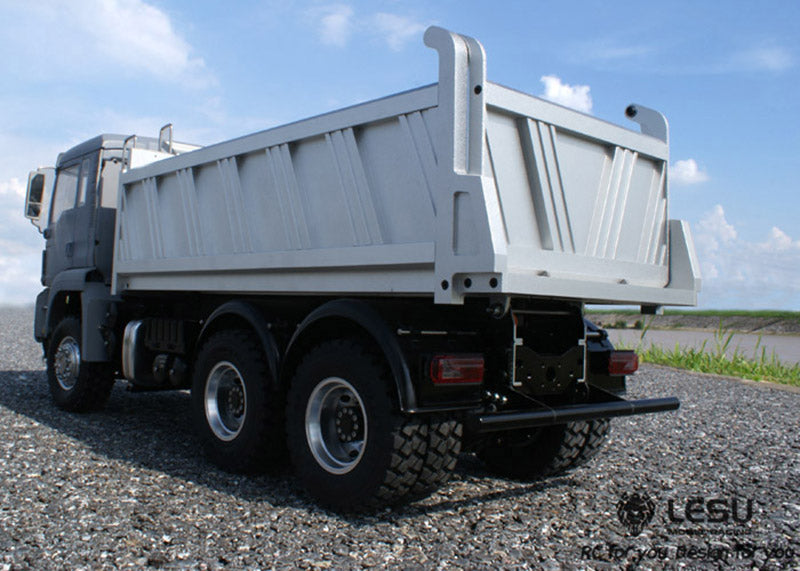 1/14 LESU Metal Remote Control 6*6 All Wheel Drive Hydraulic Dump Truck RC Engineering Vehicle Model With Sound Light System