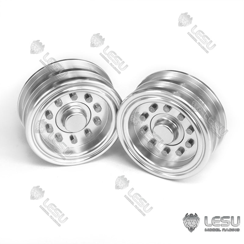 Front/Rear Wheel Tyre Wheel Hub 1 Pair for 1/14 Scale LESU Remote Controlled Hydraulic Forklift Model Car Parts DIY Truck