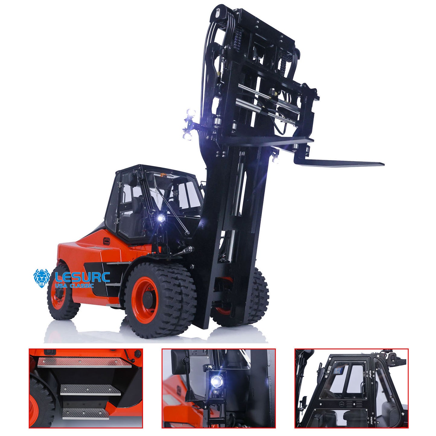 LESU Aoue-LD160S 1/14 Metal RC Hydraulic Forklift A0014 RTR with 6CH Reversing Valve Light Sound for Construction Vehicle Enthusiast