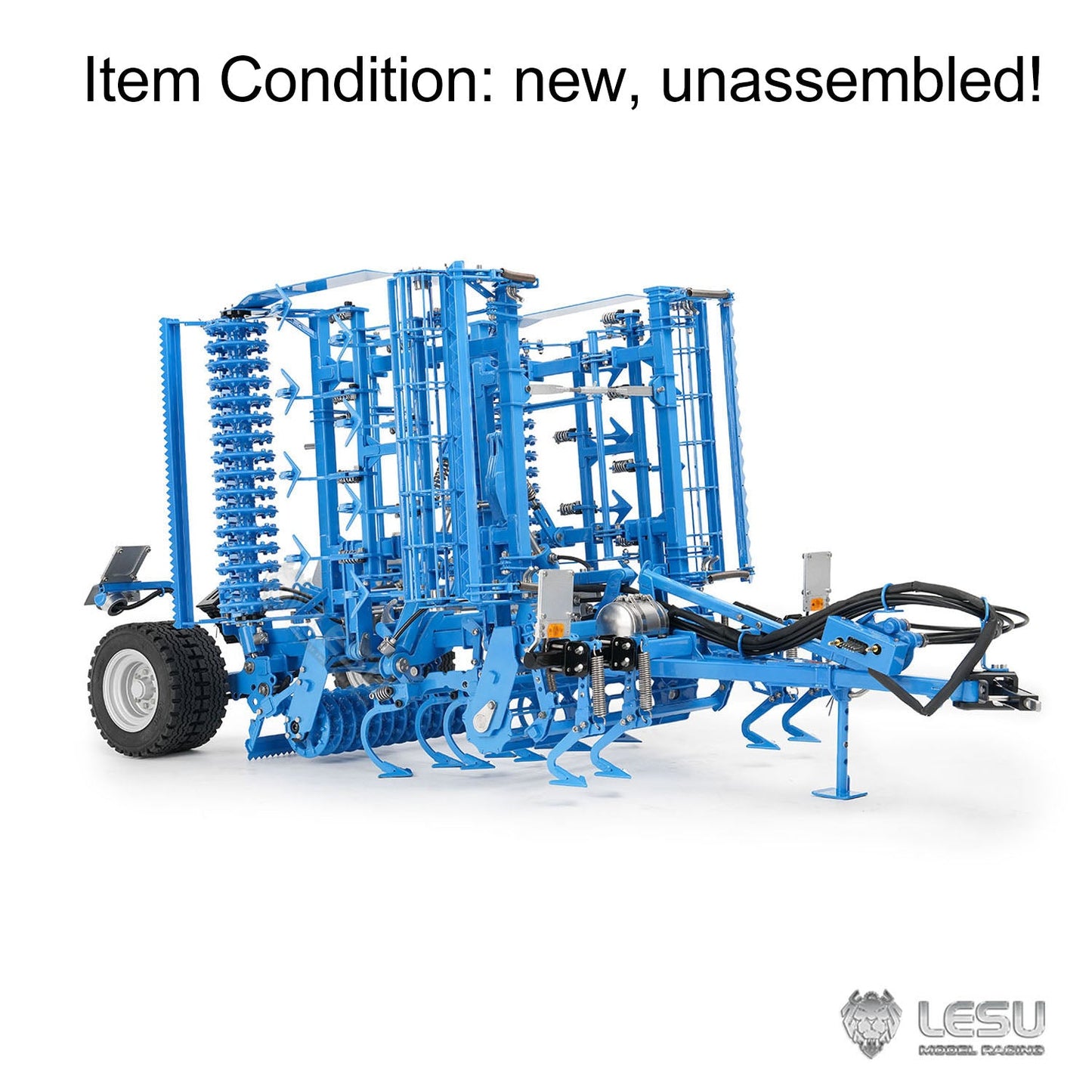 LESU Metal 4x4 1/14 RC Tractor Truck AOUE 1050 K500 Seedbed Pre-sowing Soil Preparation Planter Plough Hydraulic Agricultural Vehicles Frsky PL18EV Lite