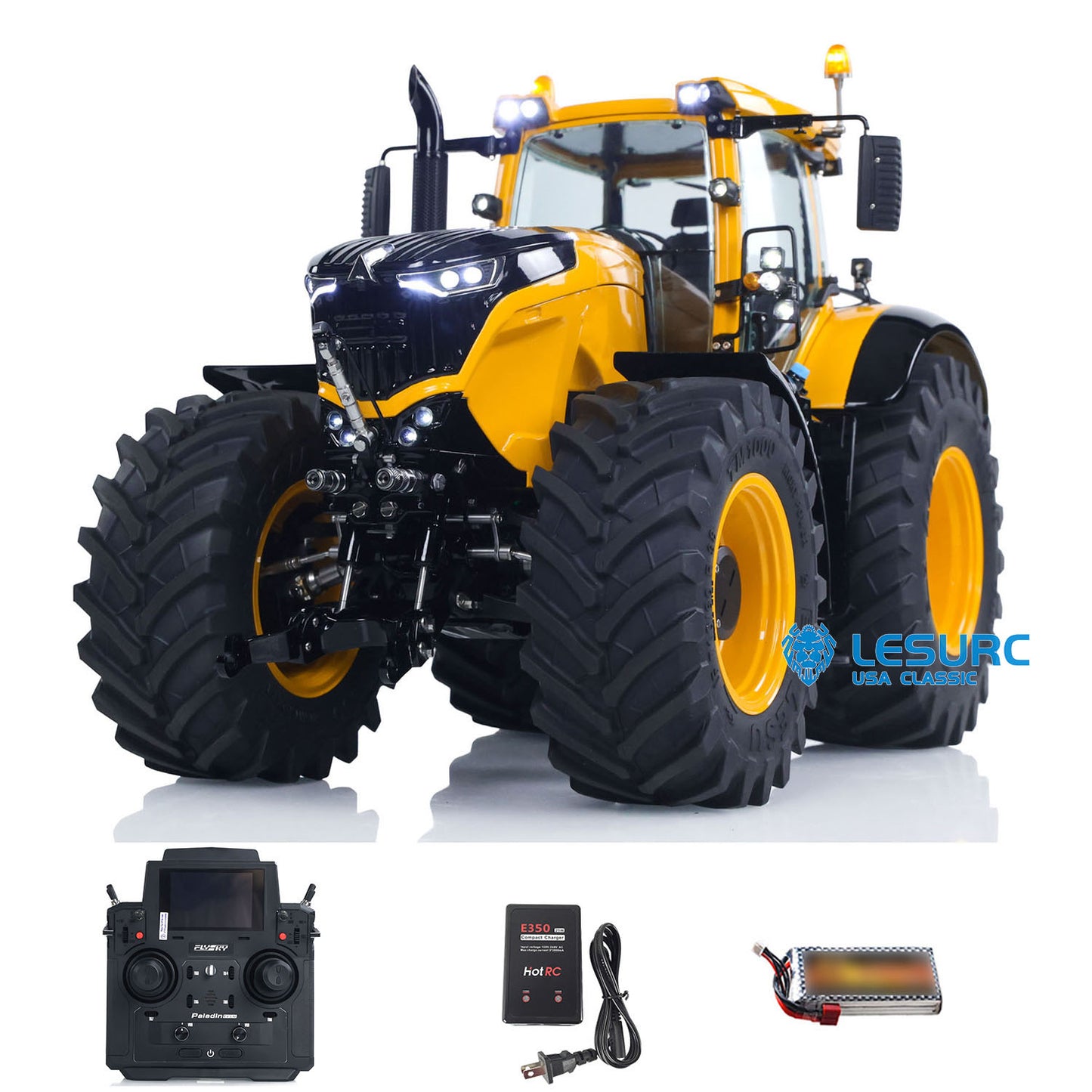 90% Metal LESU 4x4 1/14 RC Hydraulic Tractor RTR Model AOUE 1050 Radio Controlled Farm Truck PL18EV Lite Upgrade Smoking Sound