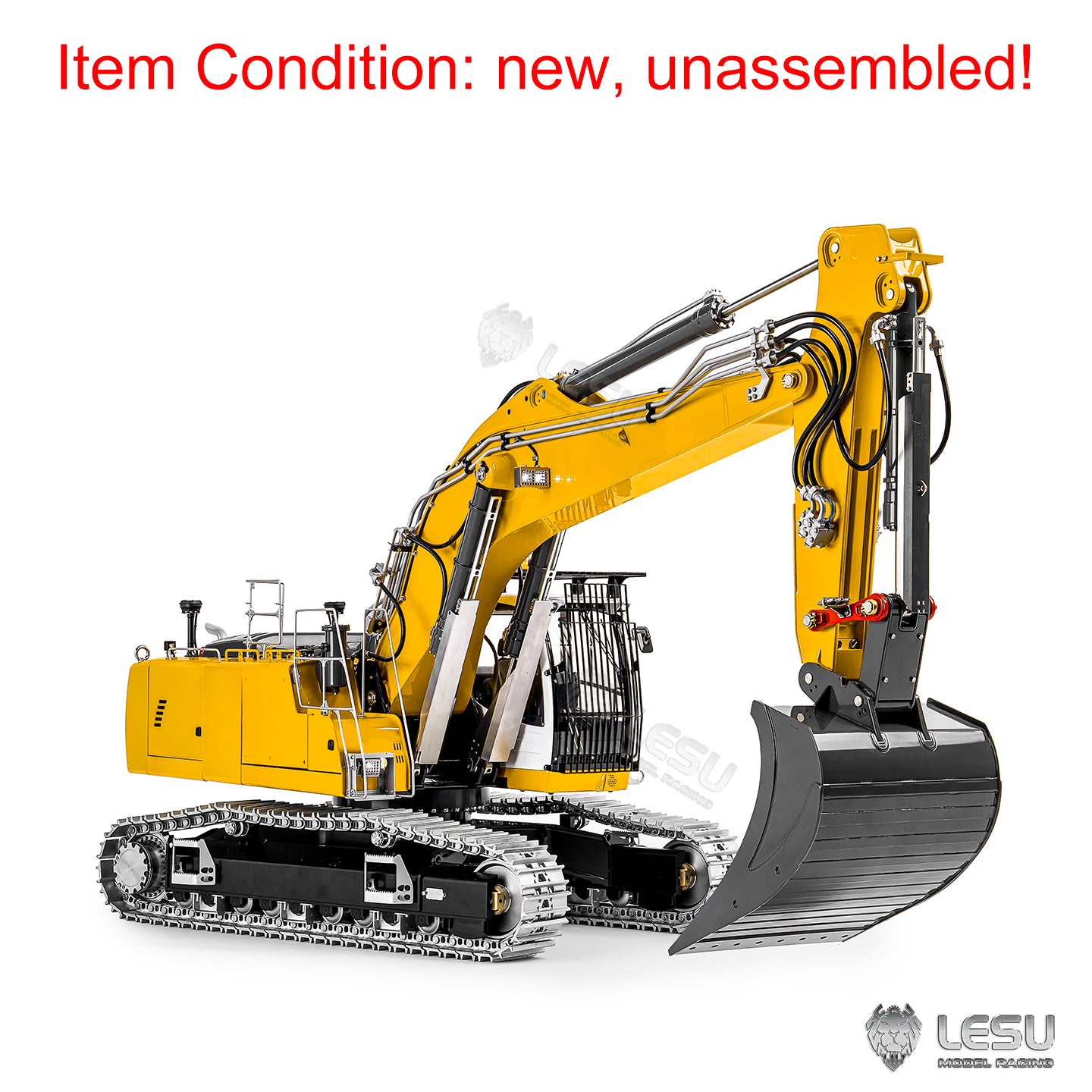LESU AOUE LR956 1/14 RC Hydraulic Excavator KIT Metal 2 Arms Remote Control Digger Model 4MPA Dual Pumps Light 6CH Brass Valve