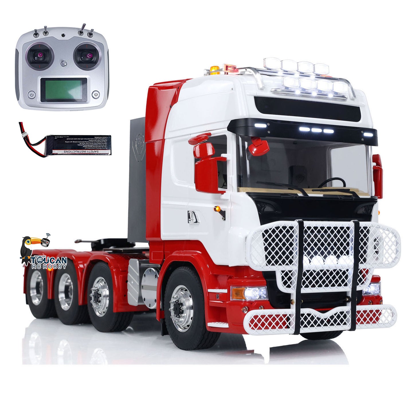 1/14 RC Tractor Truck Radio Control Car LESU 8X8 Metal Chassis Model 2-speed Transmission Light Sound