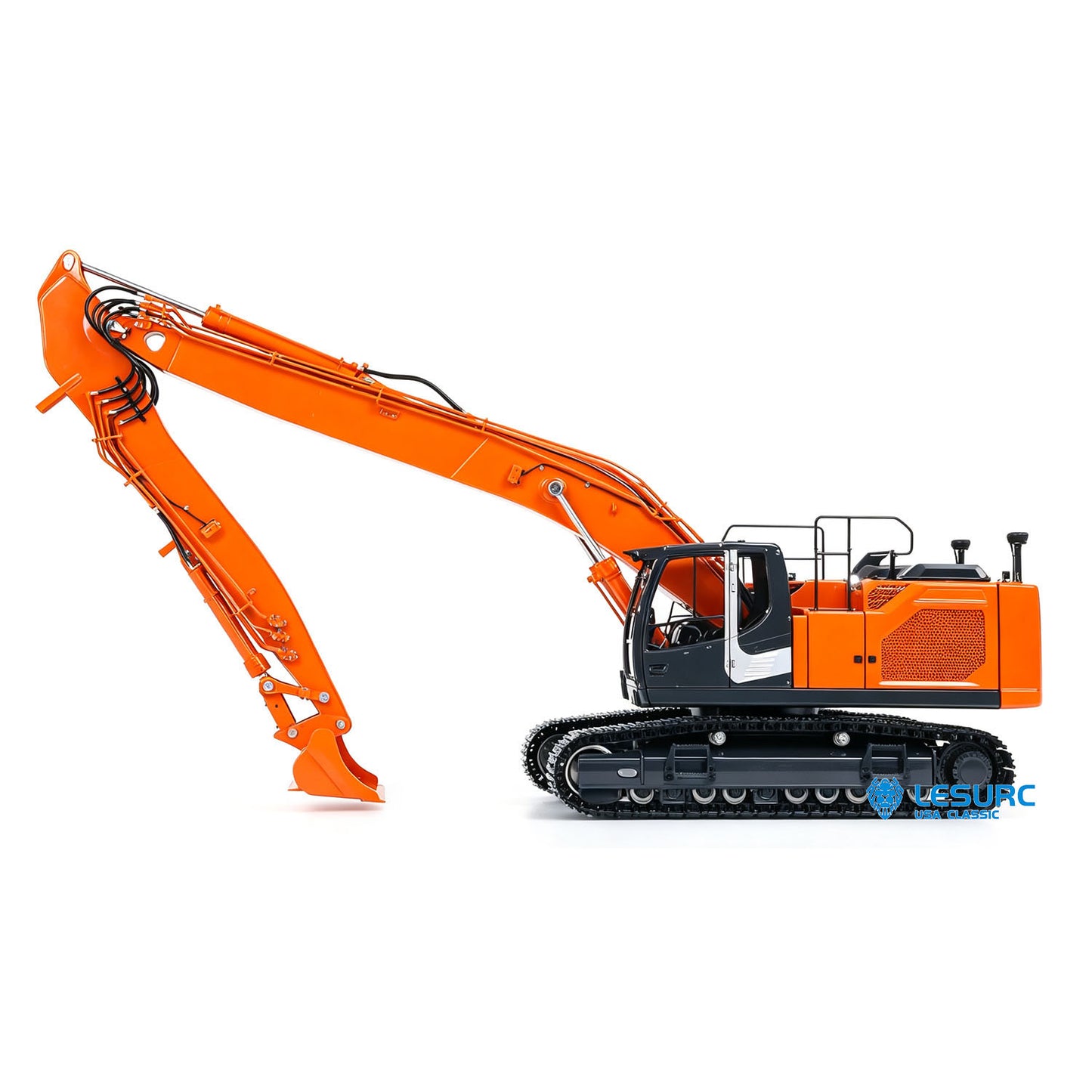 IN Stock LESU AOUE LR945 1/14 RC Metal Hydraulic Tracks Excavator Long Arm Digger Model PL18EV LITE Radio System 7CH Reversing Valve