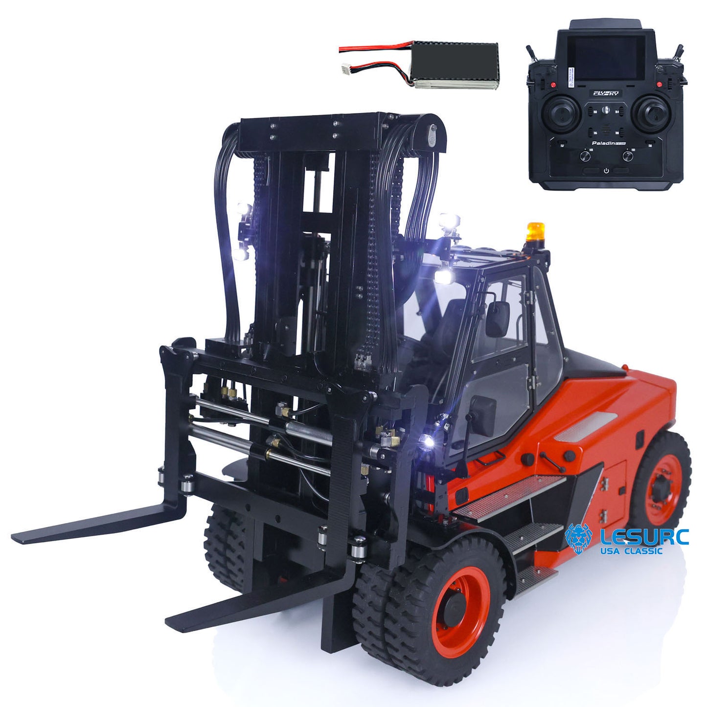 LESU Aoue-LD160S 1/14 Metal RC Hydraulic Forklift A0014 RTR with 6CH Reversing Valve Light Sound for Construction Vehicle Enthusiast