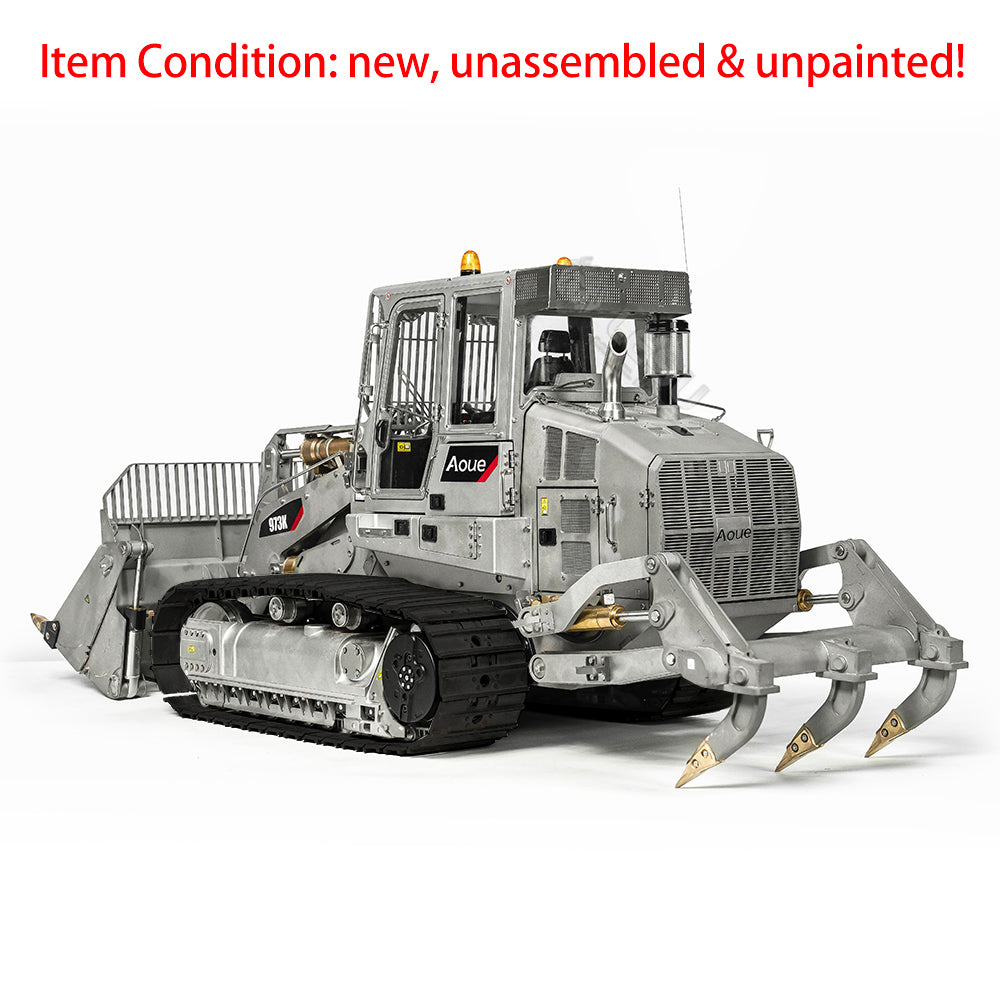 LESU 973K 1/14 Metal RC Hydraulic Loader B0024 with Rear Plow Openable Bucket Light Sound System for Construction Scale Model Builders