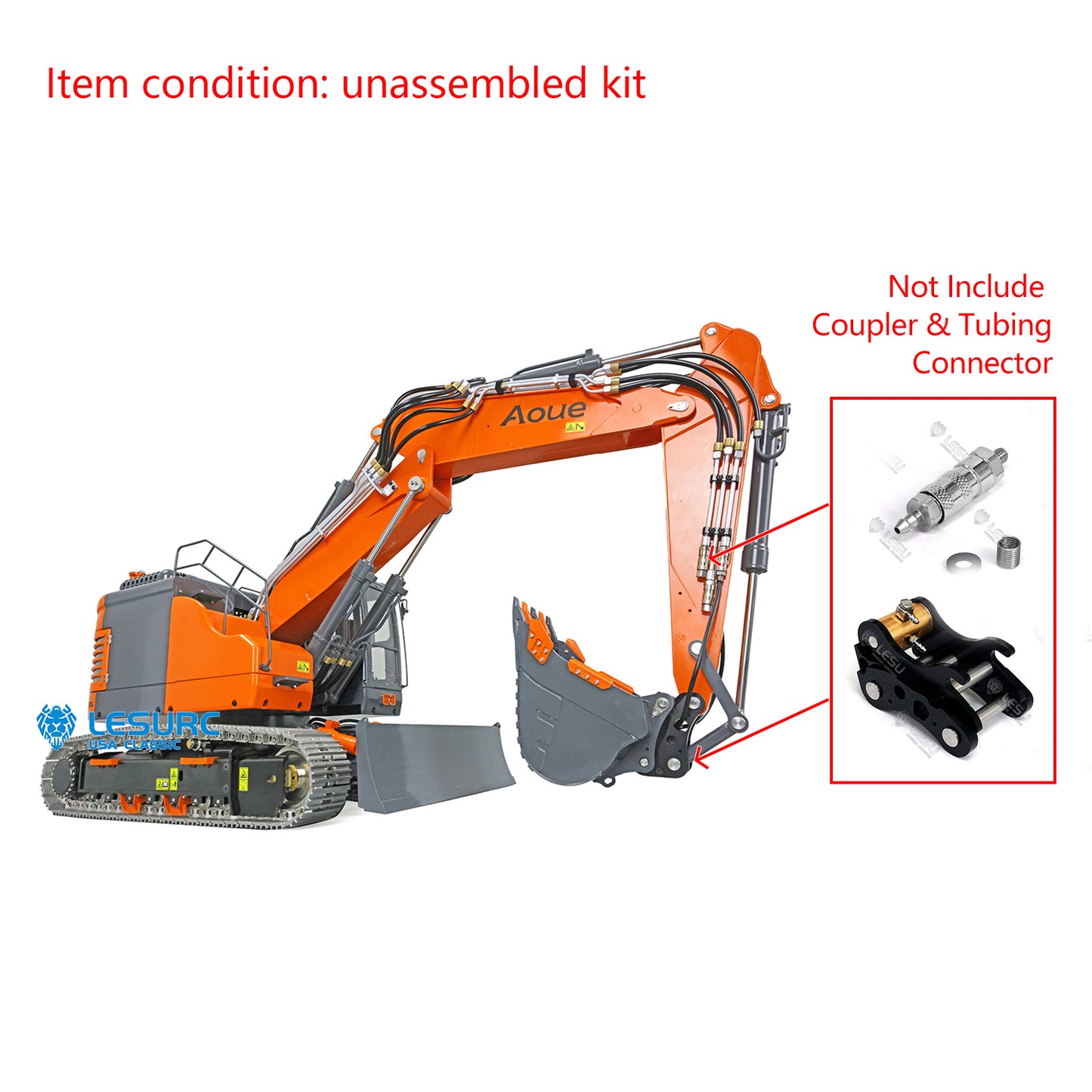 Metal 1/14 LESU Hydraulic RC Excavator Aoue ET26L Painted Remote Controlled Digger DIY Hobby Model Kits Motor ESC