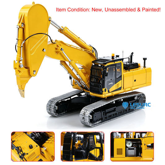 LESU PC500 1/14 Metal Hydraulic RC Crawler Excavator B0020 Remote Control Rock Arm Digger KIT Model with Brushless Motor ESC Light 3CH Valve