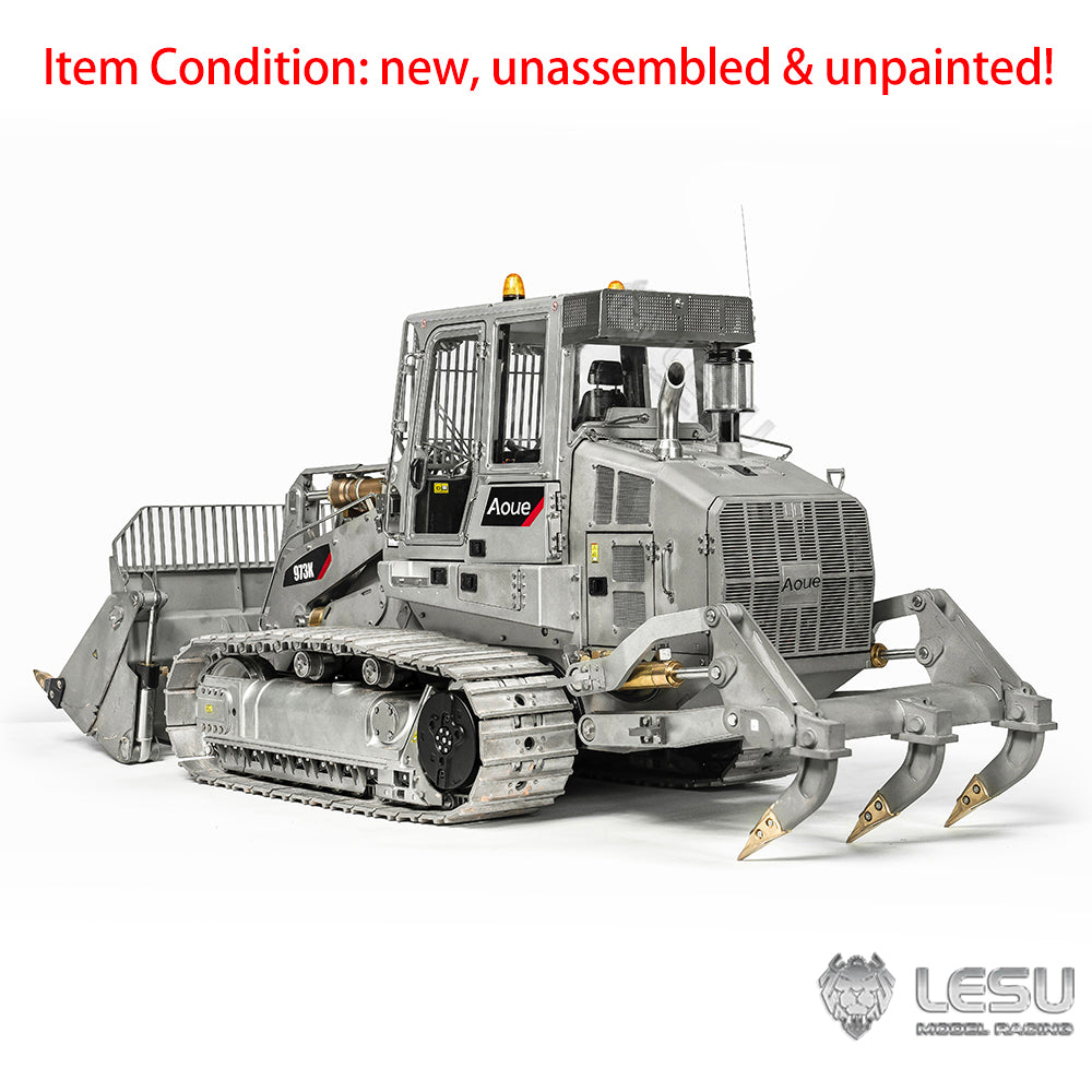 LESU 973K 1/14 Metal RC Hydraulic Loader B0024 with Rear Plow Openable Bucket Light Sound System for Construction Scale Model Builders