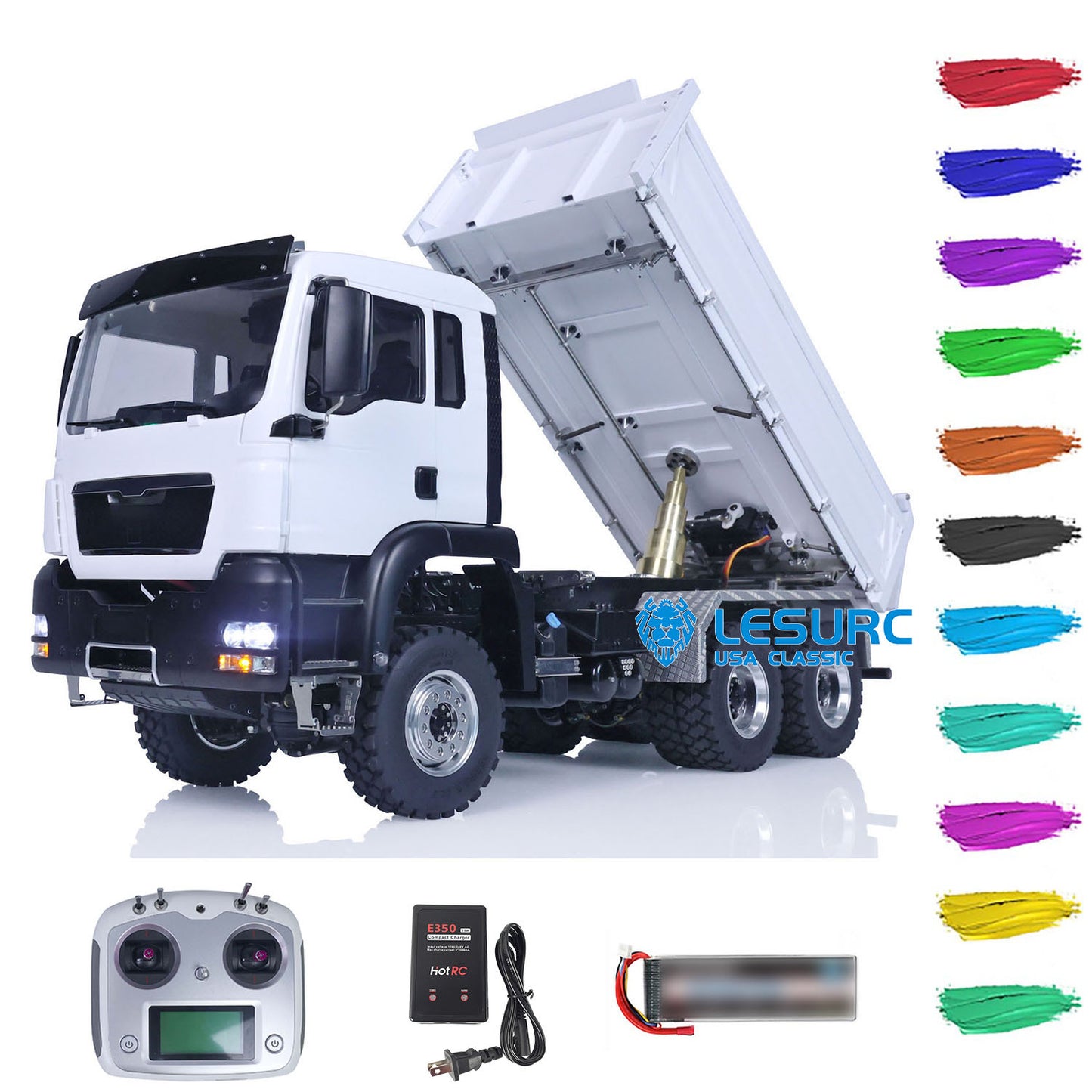 LESU Metal 1/14 RC Hydraulic Euipment Radio Control Dumper Truck RTR Tipper Emulated Car Hobby Model Optional Version