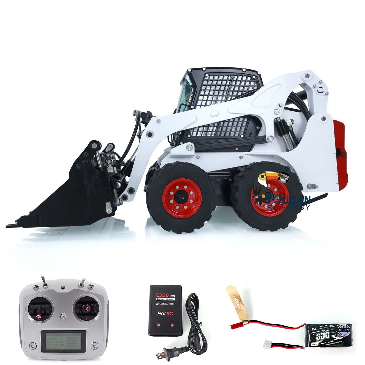 LESU 1/14 Bobcat Hydraulic RC Loader Wheeled Skid-Steer Aoue LT5H I6S Radio Cars