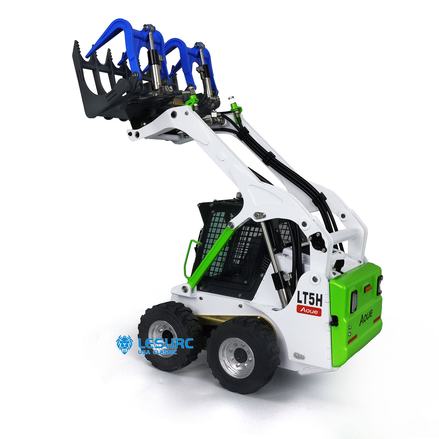 LESU Aoue LT5H 1/14 Metal RC Hydraulic Skid Steer Loader A0008 with FlySky I6S Radio Controller Light Sound for Engineering Vehicle Enthusiast