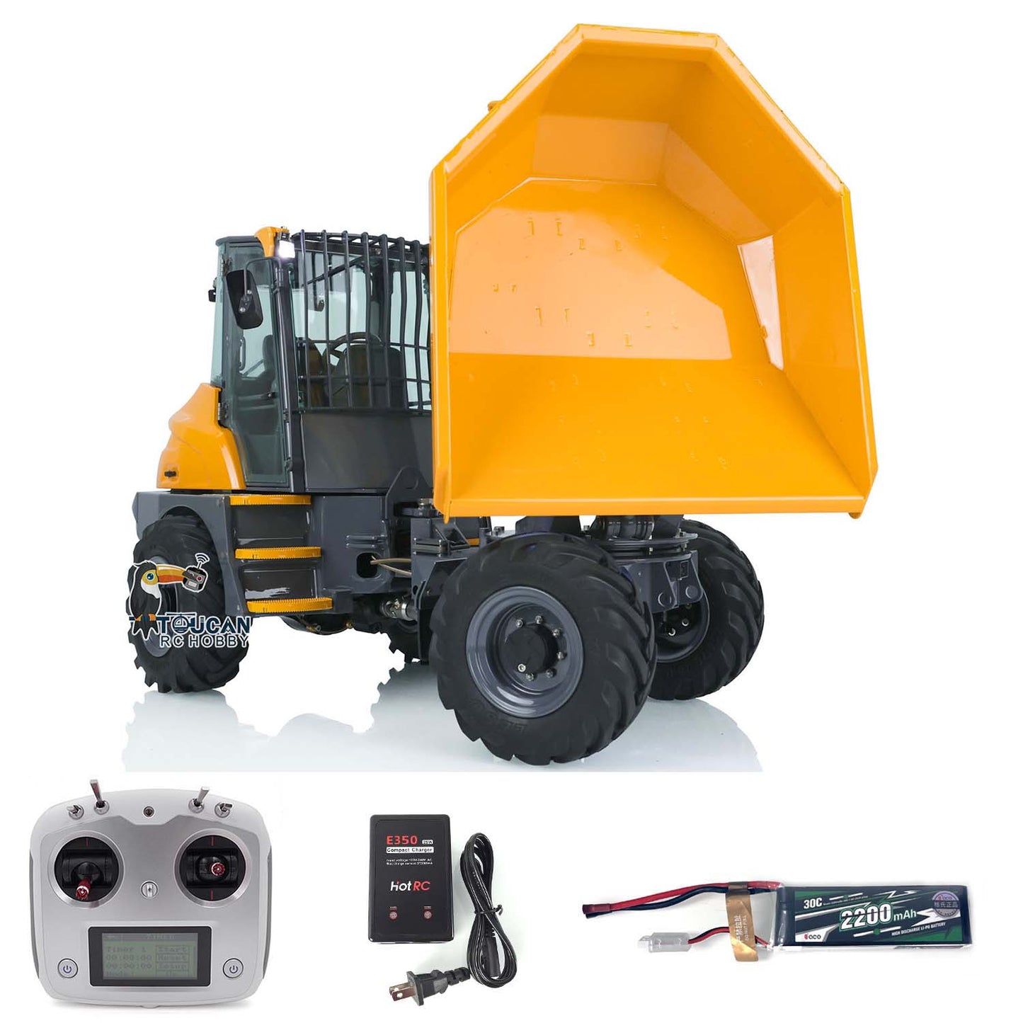 In Stock LESU 1/14 Scale Metal Remote Controlled Hydraulic Articulated Dumper AOUE 6MDX Ready To Run 4X4 Tipper Truck W/ Sound Light System