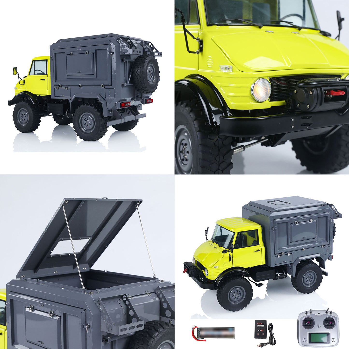 LESU 4X4 1/10 RC Off-road Vehicles RAVE-UM406 Recreational Vehicle Electric Cars Simulation Truck Hobby Model Light 2Speed Winch