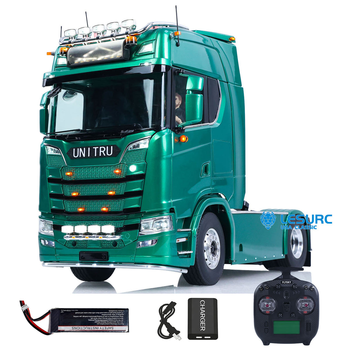 IN Stock TOUCAN Z008 1/14 4x4 Metal Chassis RC Tractor Truck with 2Speed Gearbox Magnetic High Roof Chassis Suspension Smoke FlySky ST8 Radio Controller Light Sound