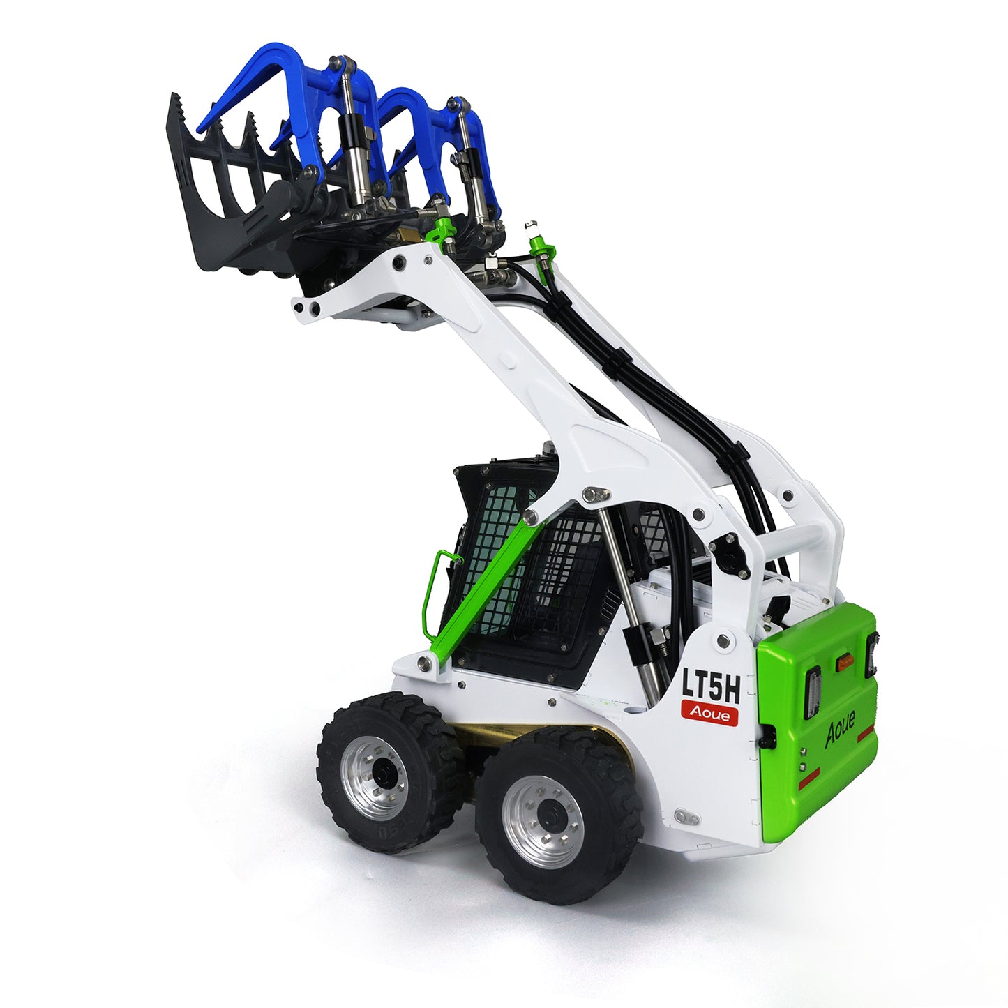 LESU 1/14 Scale Wheeled Skid Steer Hydraulic Radio Controlled Loader Aoue LT5H Gripper Scarifier Motor Servo Sound Light System