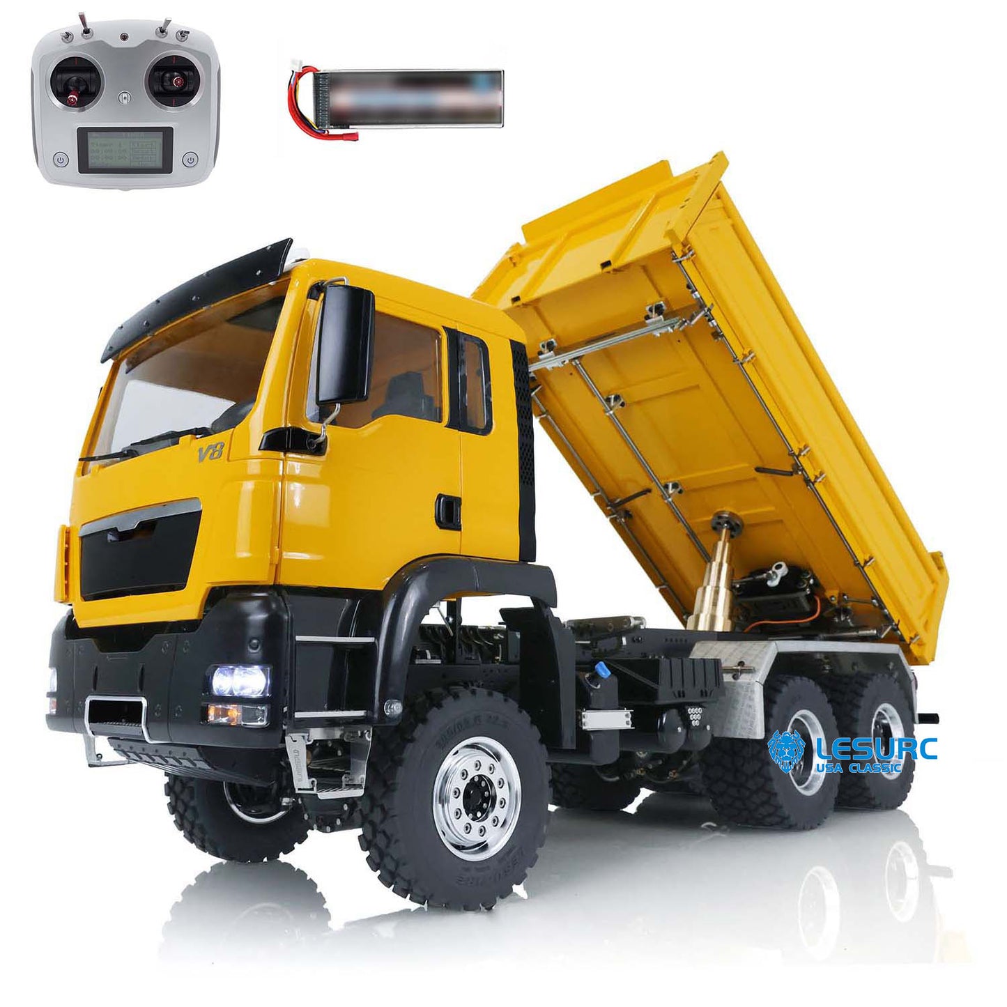 LESU 1/14 Metal 3 Ways RC Dumper Truck Model 3Speed Transmission Sound Light System for Remote Control Engineering Vehicle Enthusiast