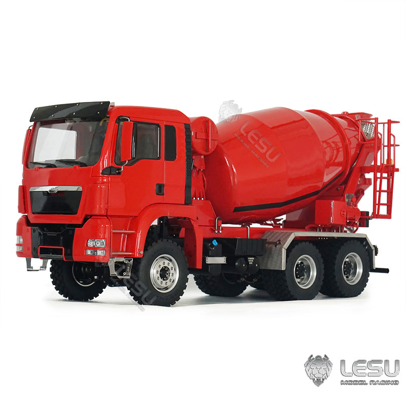 LESU 6x6 Metal 1/14 RC Mixer Truck for Remote Controlled Unpainted Agitating Lorry Concrete Car Model Motor Servo Sound Lights