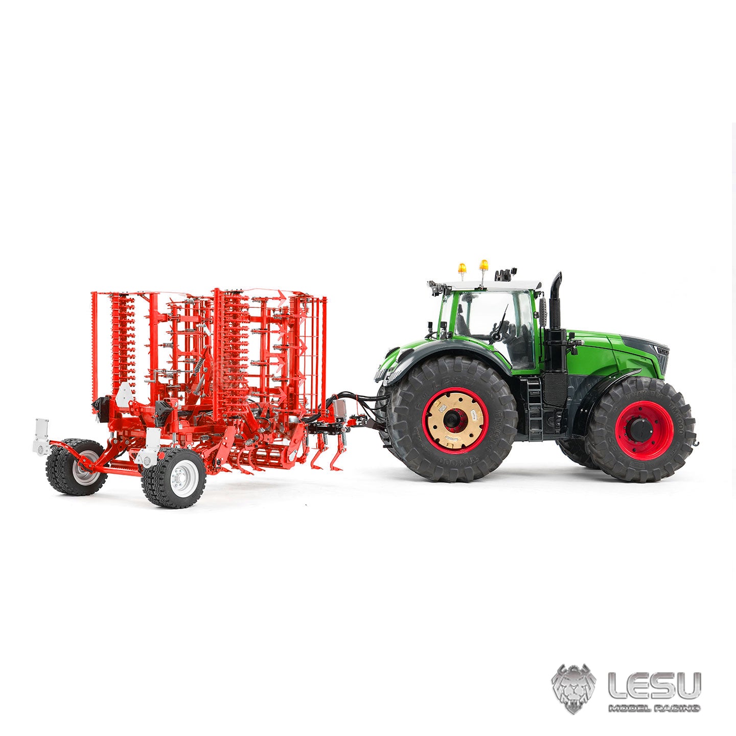 IN Stock LESU Metal 1/14 RC Tractor Truck AOUE 1050 4x4 Hydraulic Farm vehicle K500 Seedbed Pre-sowing Soil Preparation Planter Plough Light Sound