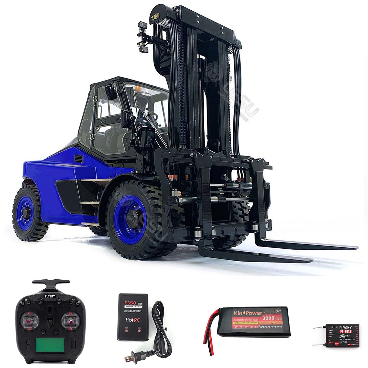 LESU AOUE LD160S 1/14 Metal Hydraulic RC Forklift FlySky ST8 Remote Controller and SR12 Receiver 6 Ways Reversing Valve Sound Light System