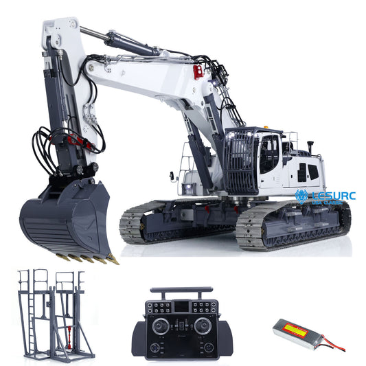 LESU 1/14 RC Full Hydraulic Excavator LR960 RTR Digging Arm Heavy Digger Construction Vehicle Model Frsky XE Radio Battery GPS