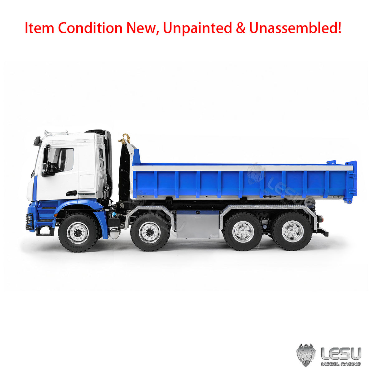LESU Z0096 1/14 RC Hydraulic Roll Off Dump Truck with 8x8 Metal Chassis Telescopic Hook Lift 3 Speed Transmission Light Sound