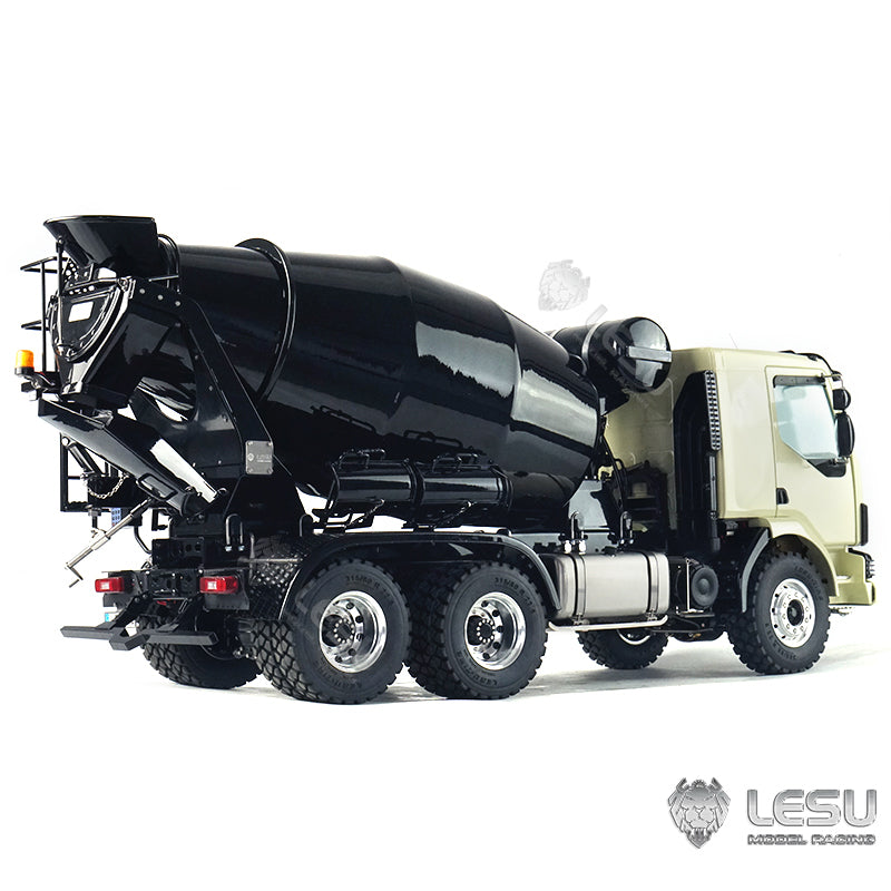 In Stock LESU 1/14 6x6 VOLV RC Metal Concrete Car Mixer Truck Remote Control Vehicles Model Lights 2Speed Transmission Box Diff Lock Axles