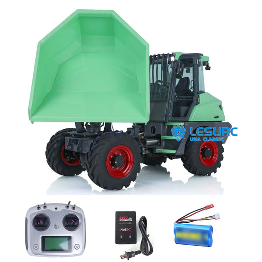 In Stock LESU 1/14 Scale Metal Remote Controlled Hydraulic Articulated Dumper AOUE 6MDX Ready To Run 4X4 Tipper Truck W/ Sound Light System