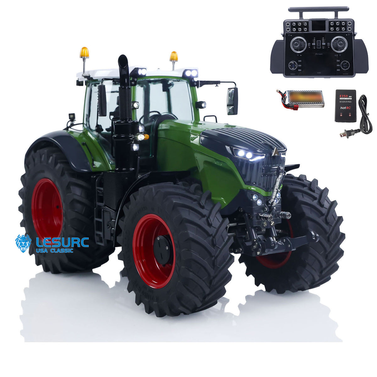 LESU AOUE 1050 Metal 4x4 1/14 RC Tractor Truck Hydraulic Agricultural Vehicles K500 Seedbed Pre-sowing Soil Preparation Machine Frsky XE Lite