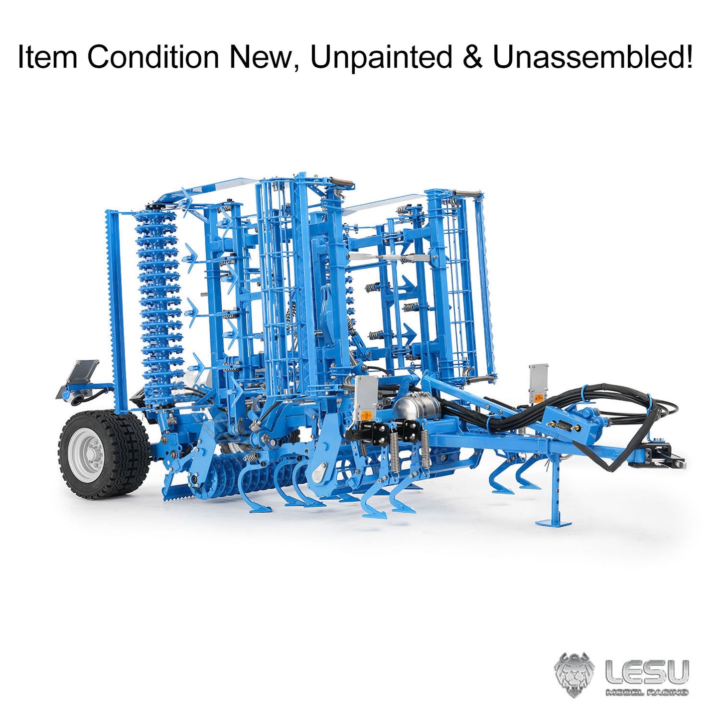 K500 Metal Seedbed Pre-sowing Soil Preparation Machine KIT Plough for LESU 1/14 RC Hydraulic Tractor Car 1050 Agricultural Truck