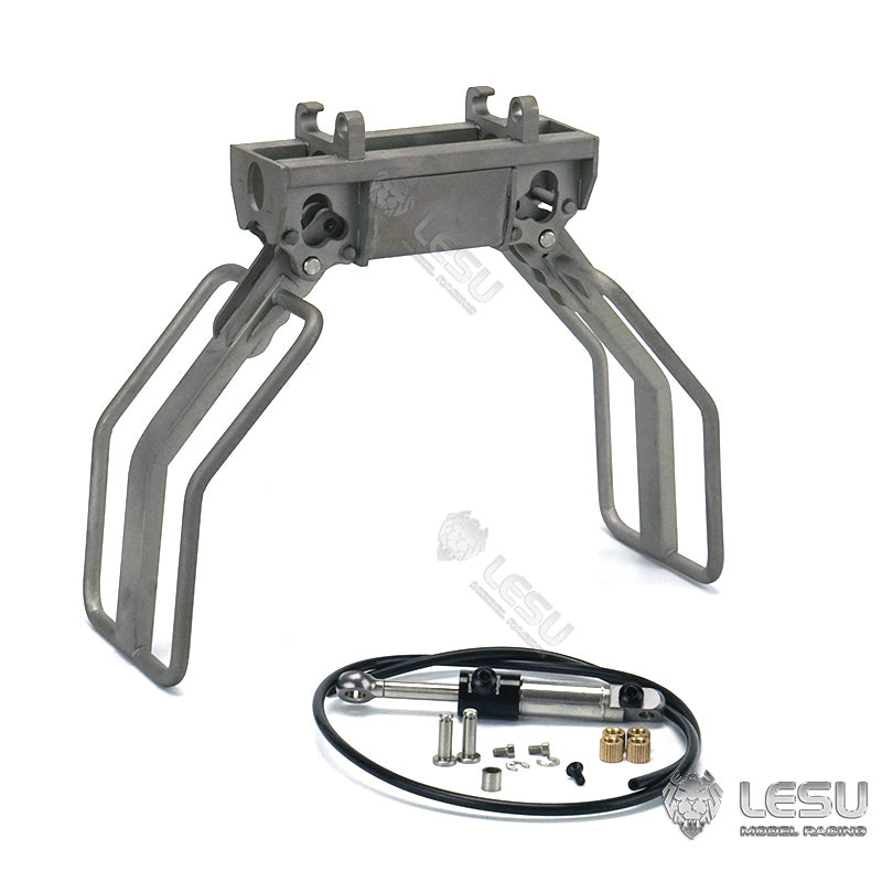 11.11 Flash Sale LESU Metal Fork Bucket Sweeper Brush Cleaner Ripper Scarifier Hay Clamp for 1/14 RC Hydraulic Skid Steer Loader DIY Model B0008 A0008