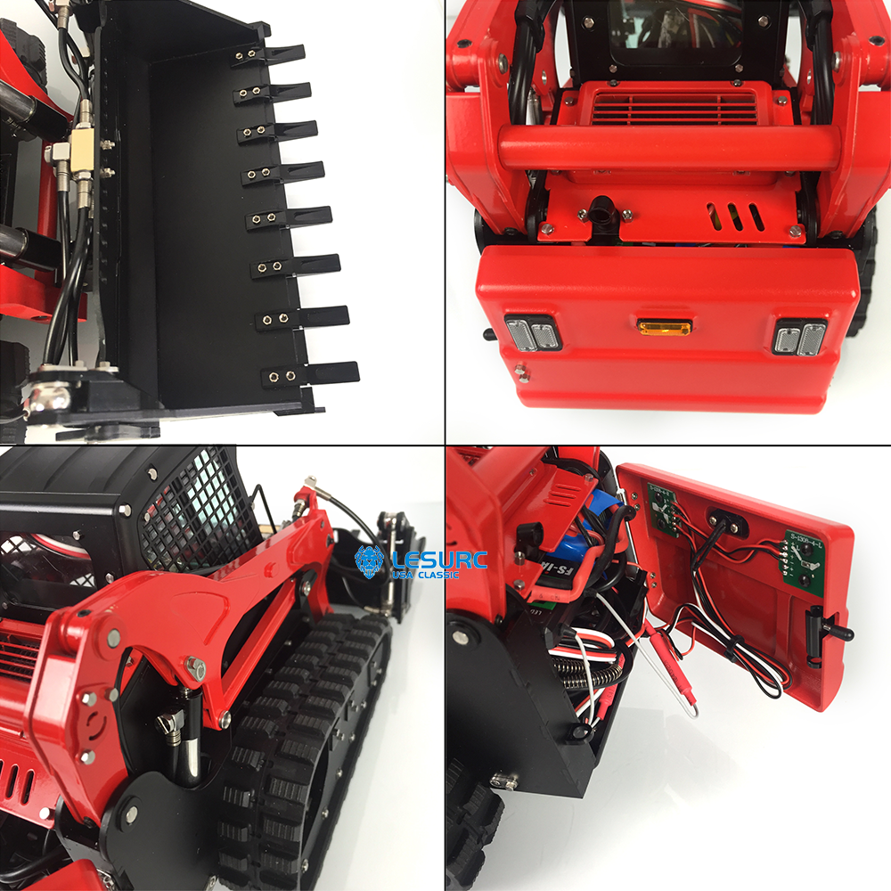 LESU 1/14 RC Hydraulic Aoue-LT5 Tracked Skid-Steer Loader Metal Remote Control Construction Vehicle RTR Model Lights Battery