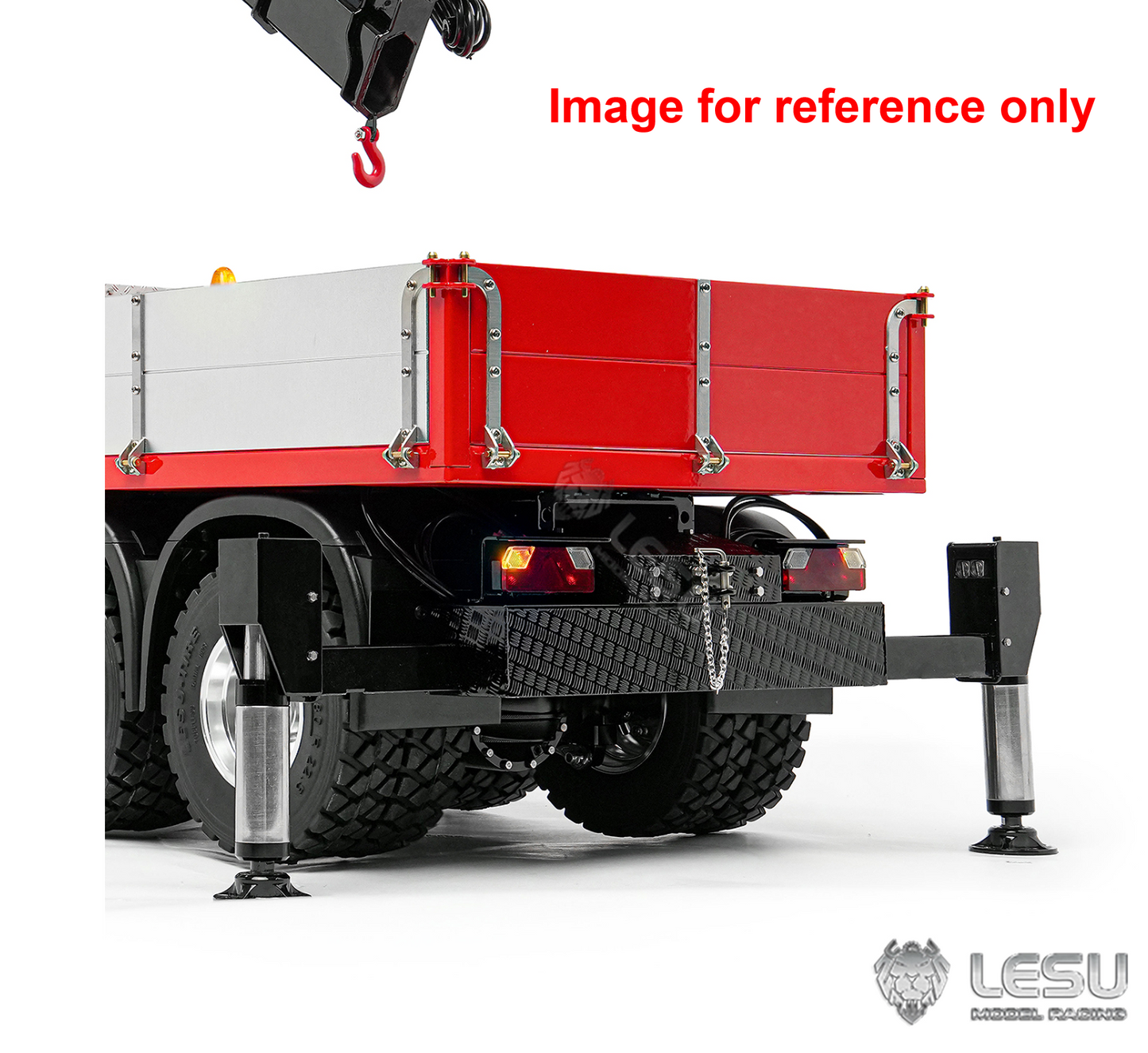 LESU 3363 1/14 Metal RC Hydraulic Crane Truck 8X8 Axle Diff Lock 3Speed Remote Control Lorry 7CH Valve 6 Outriggers Light Sound