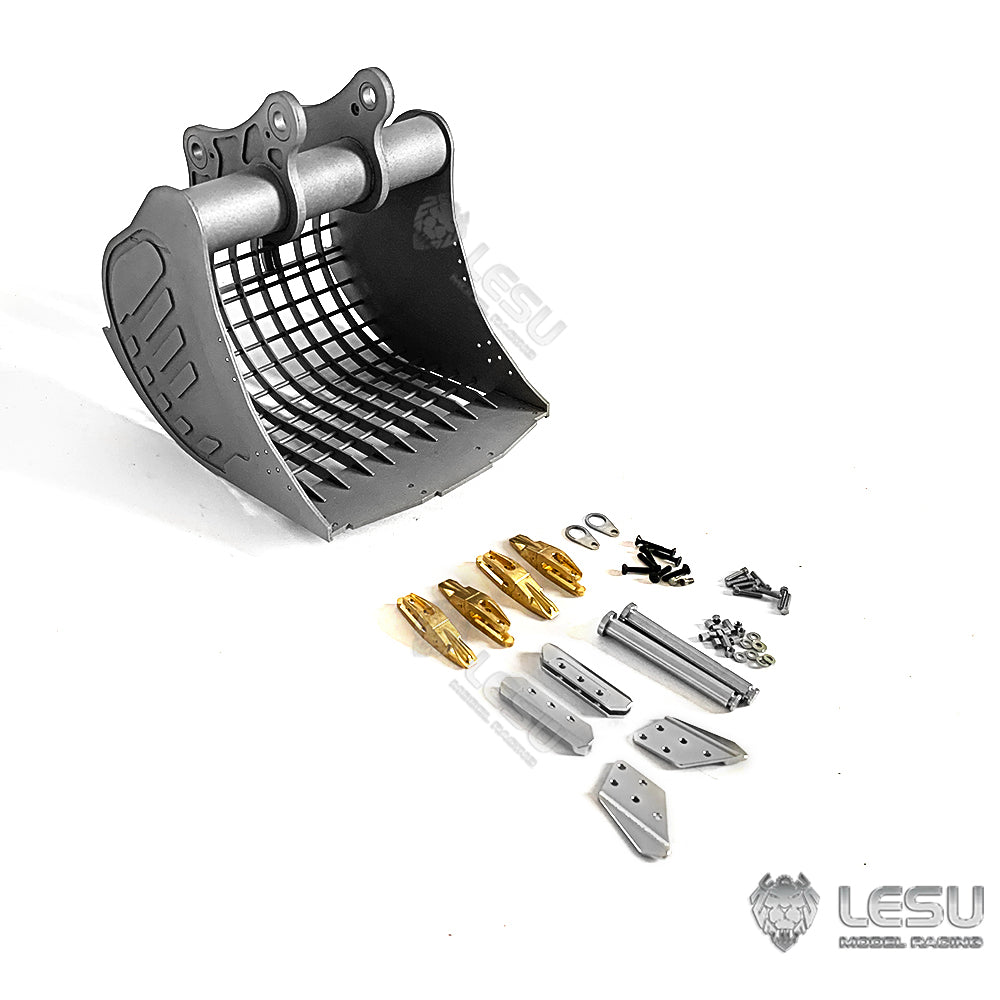 LESU Metal Grille Narrow Bucket for 1/14 ET35 RC Hydraulic Excavator Accessories