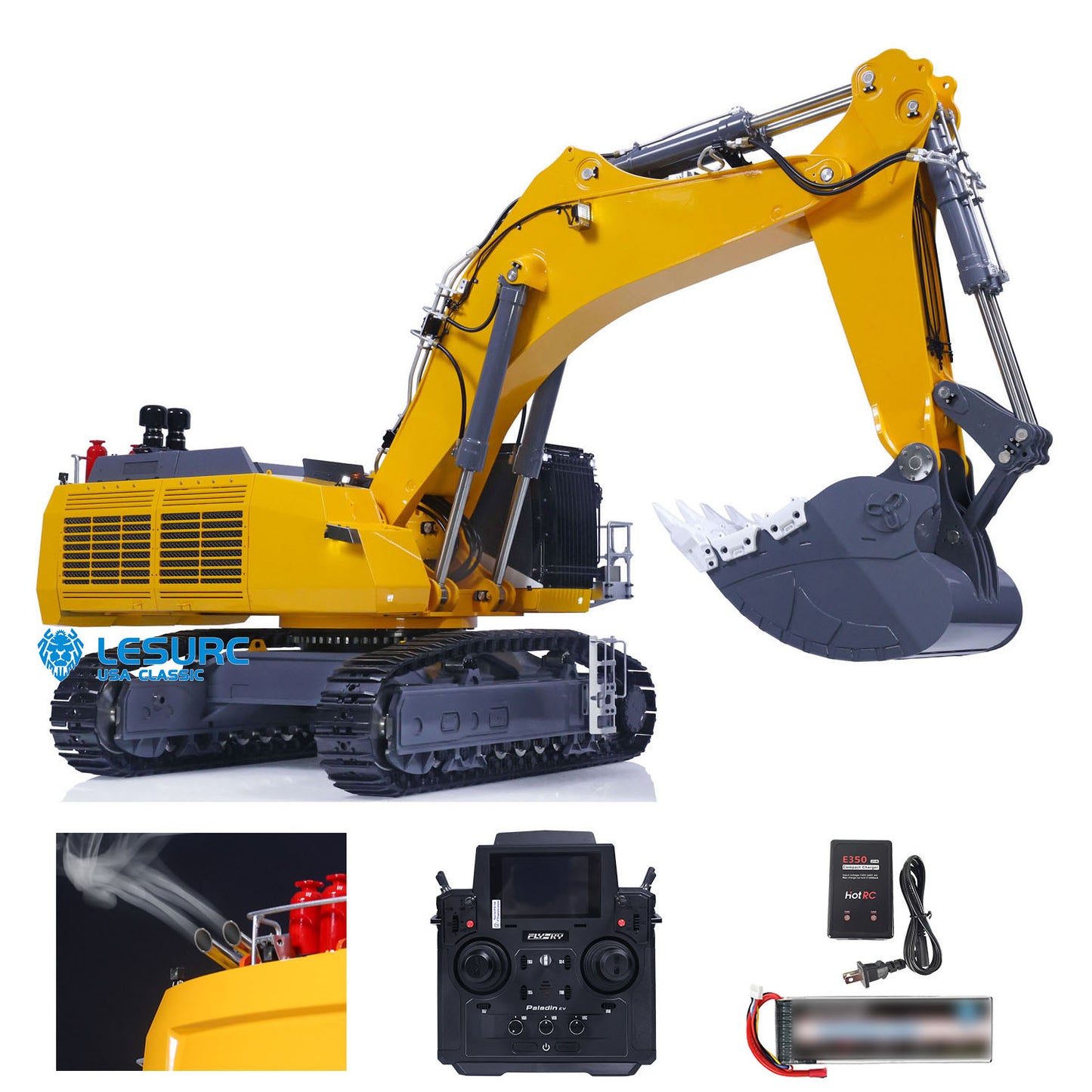 1/14 LESU RC Hydraulic Excavator AOUE 9150 Remote Control Heavy Backhoe Shovel Double Oil Pump Smoke Unit