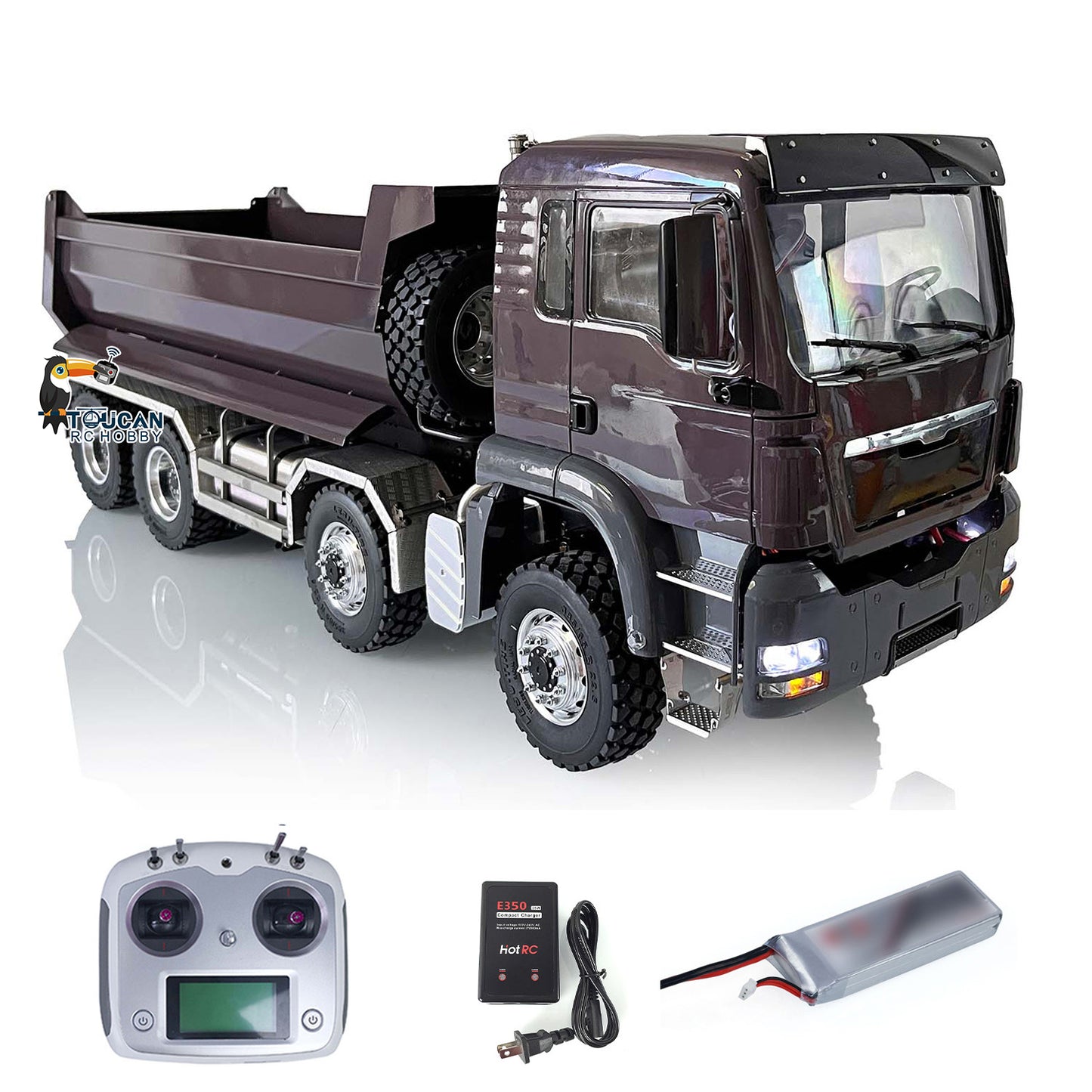 LESU RC Hydraulic Dumper Car 1/14 8x8 Metal Chassis Painted Customized Tipper Trucks I6S Radio Control