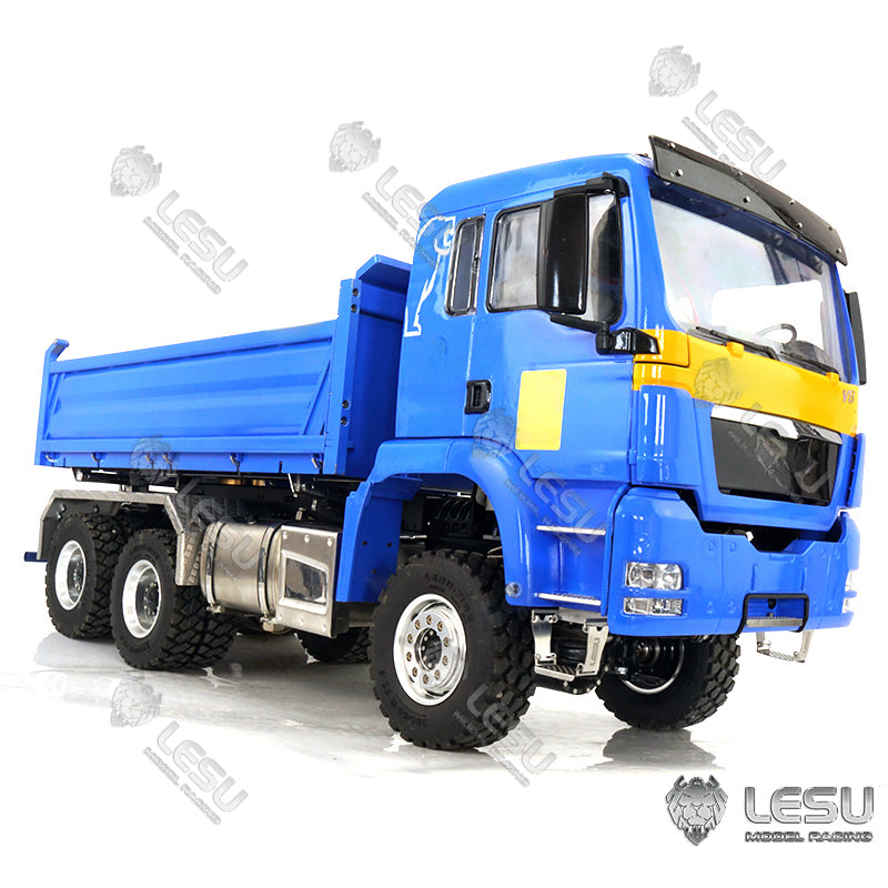 LESU 1/14 Remote Controlled TGS Three-way Transmission Dumper Truck Hydraulic Model Lights Sound System Motor ESC