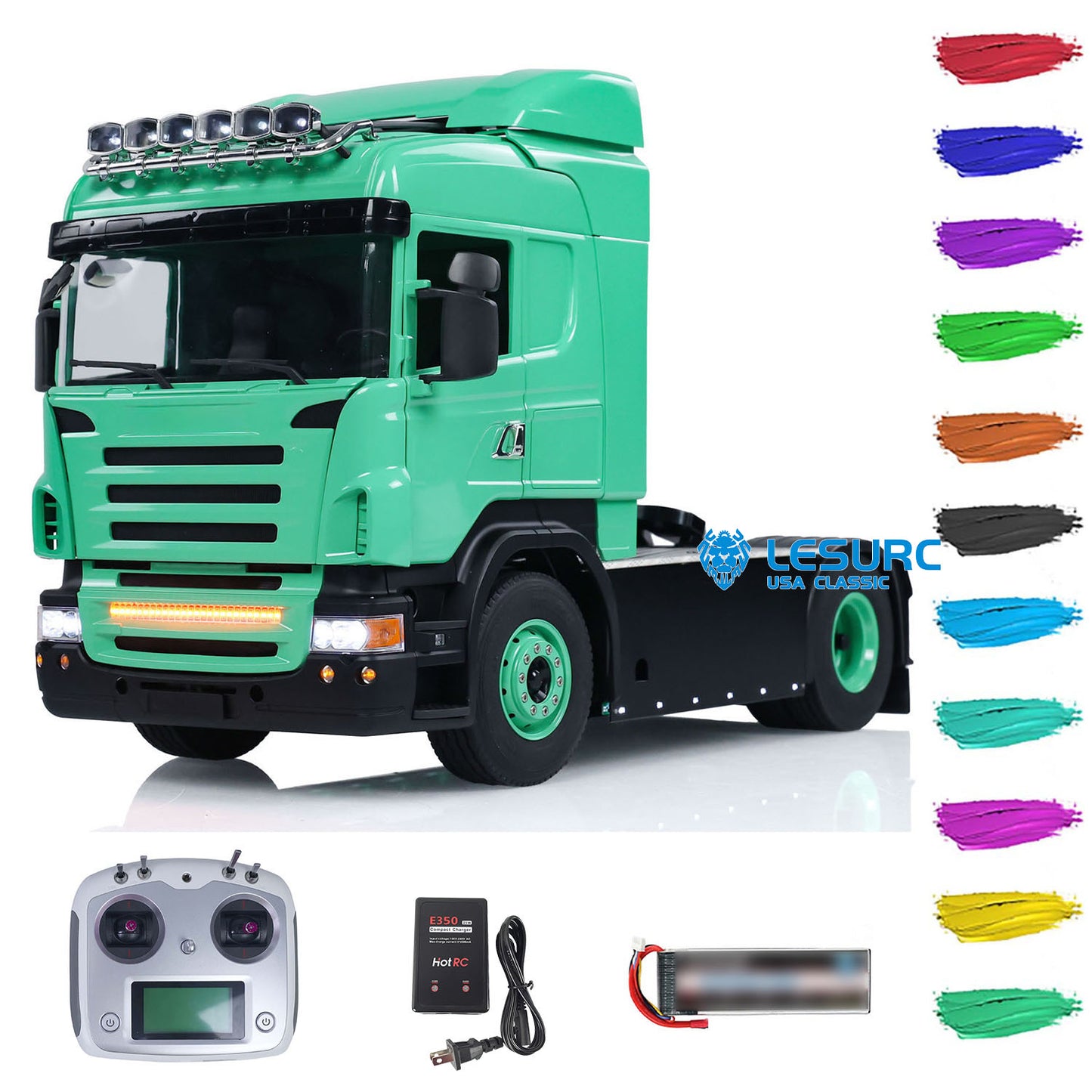 LESU 1/14 4X4 Metal Chassis RC Tractor Truck Radio Control Car Painted Assembled HH18818B Servo Motor ESC Light Sound System